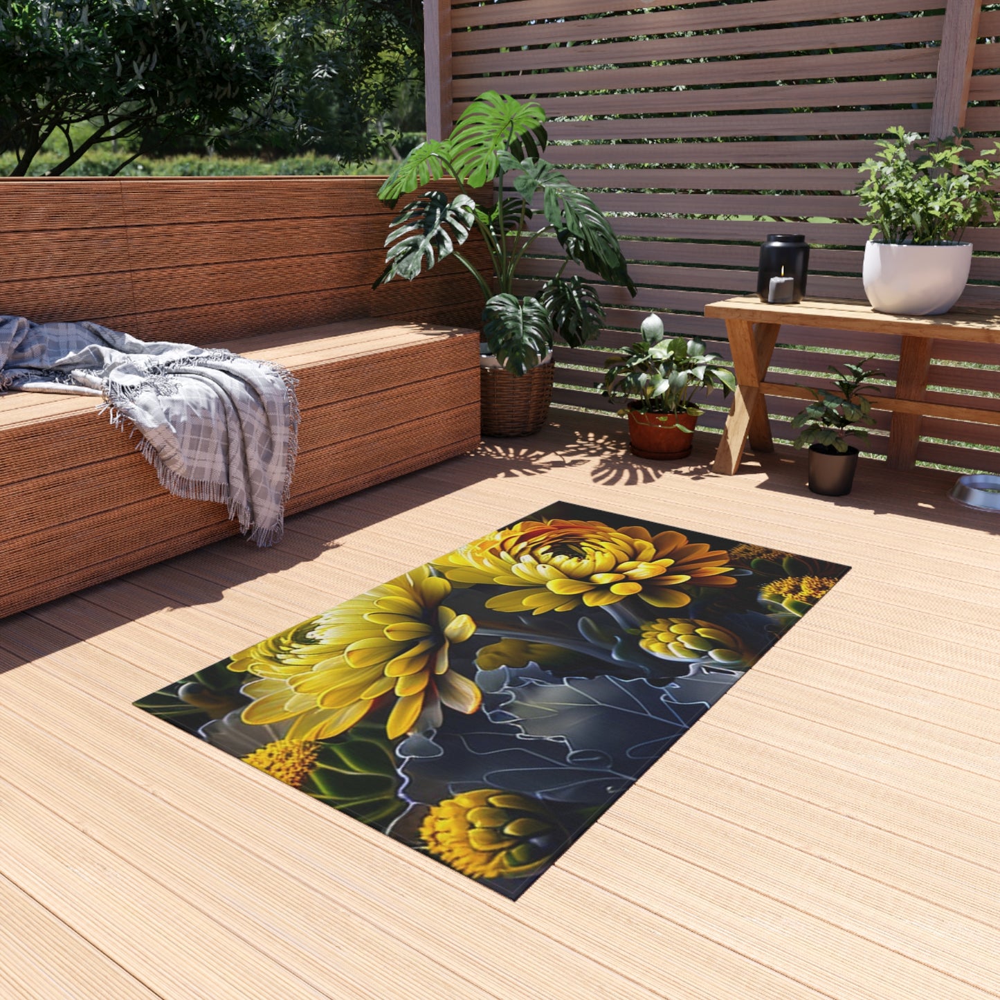 Outdoor Rug  Yellow Hermosas Flores Amarillas 1