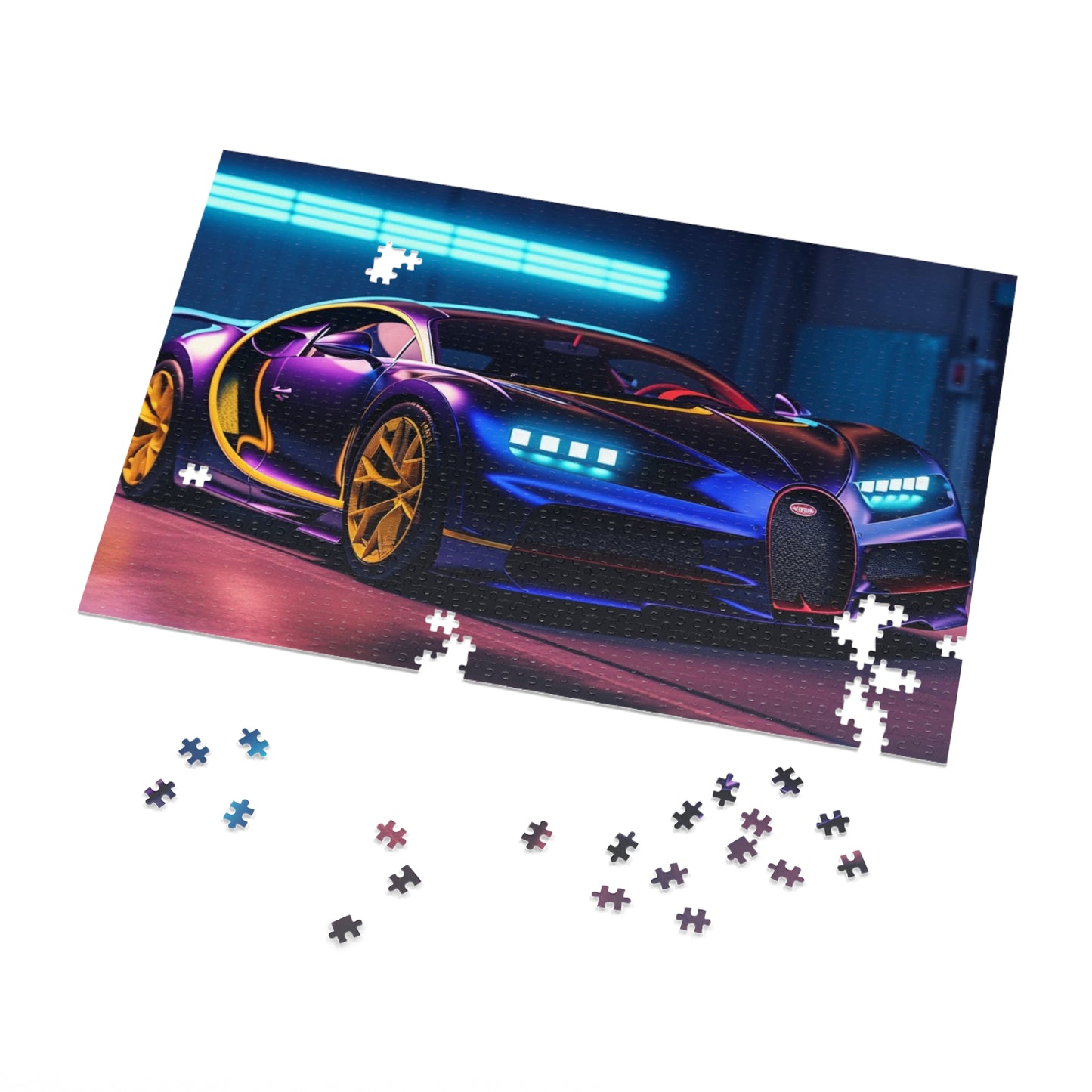 Jigsaw Puzzle (30, 110, 252, 500,1000-Piece) Hyper Bugatti Neon Chiron 4