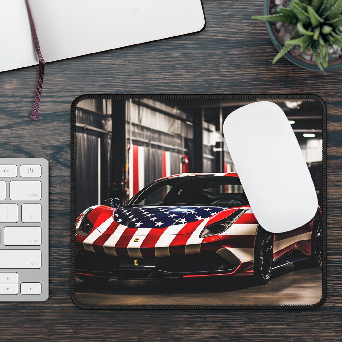 Gaming Mouse Pad  American Flag Farrari 3