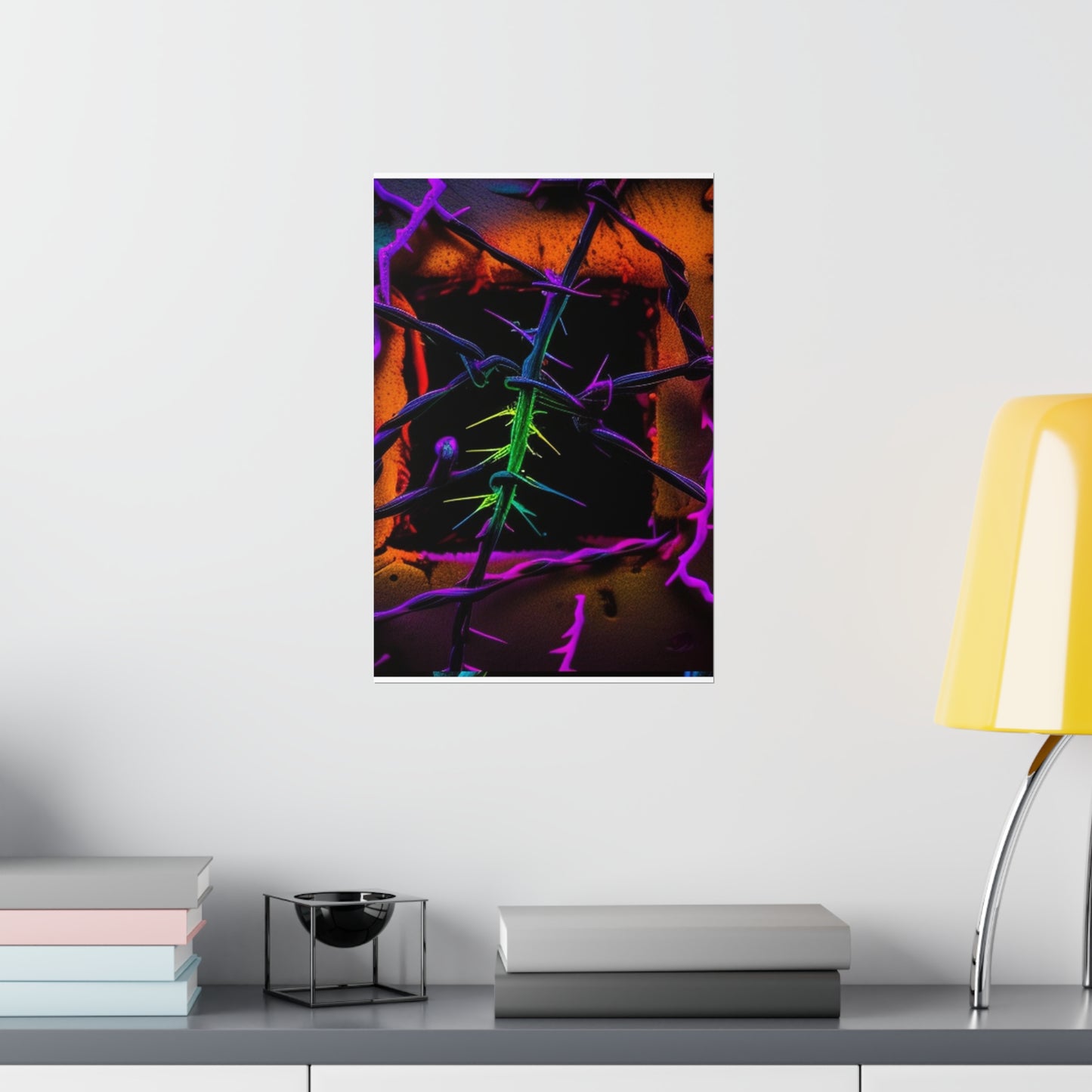 Premium Matte Vertical Posters Macro Neon Barbs 1