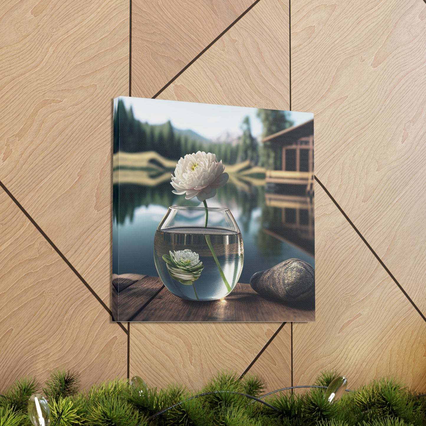 Canvas Gallery Wraps White Peony glass vase 2