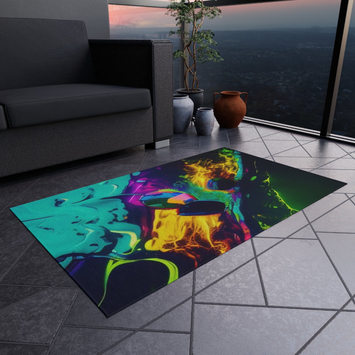 Outdoor Rug  Florescent Glow 4