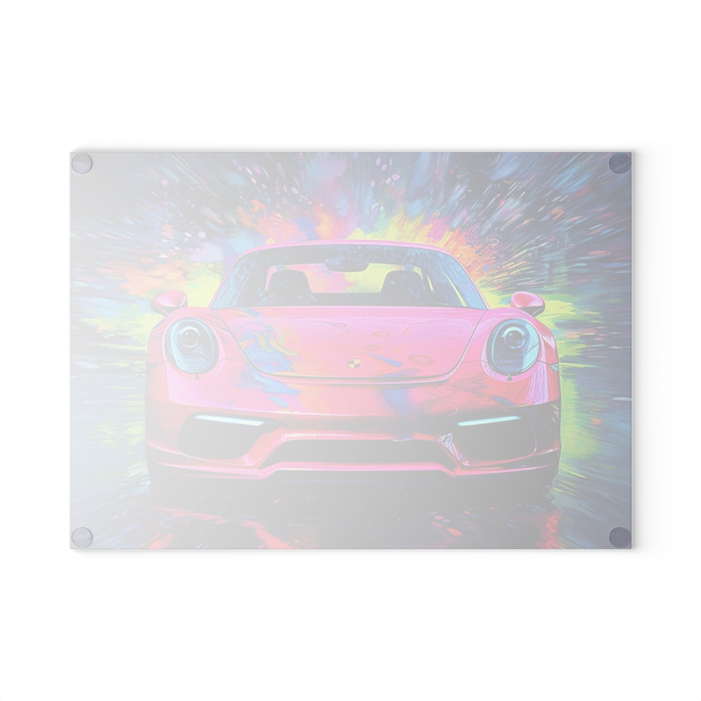 Glass Cutting Board Pink Porsche water fusion 3