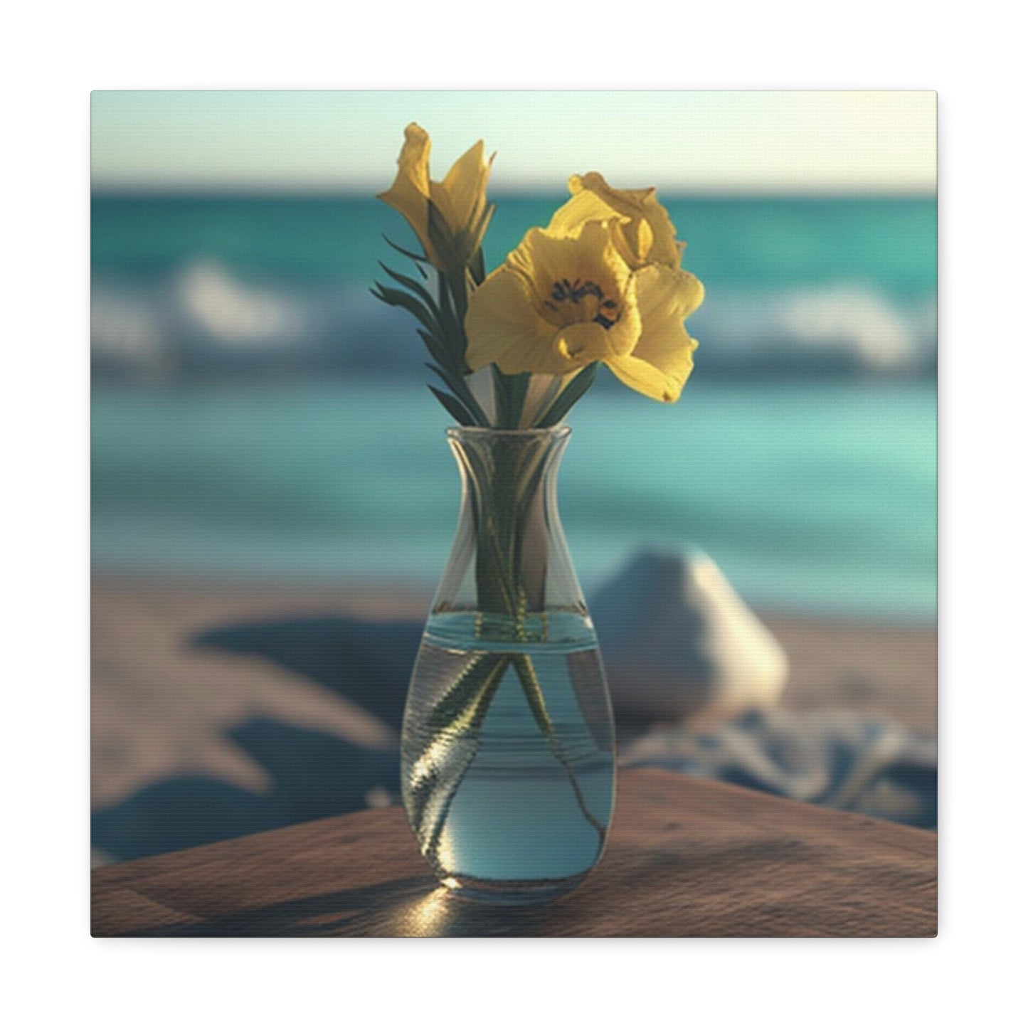 Canvas Gallery Wraps Yellow Gladiolus glass 4