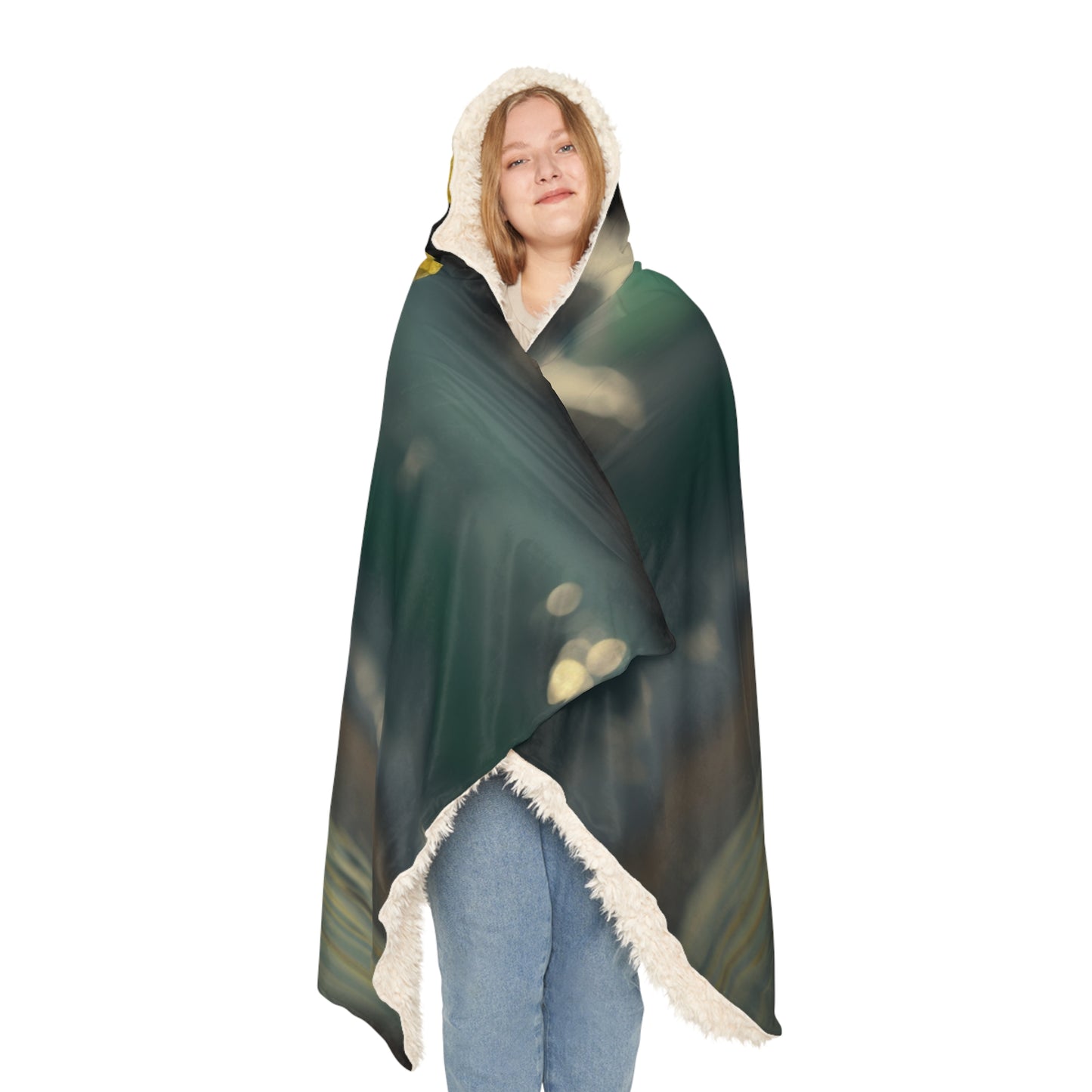 Snuggle Hooded Blanket Yellow Gladiolus glass 2