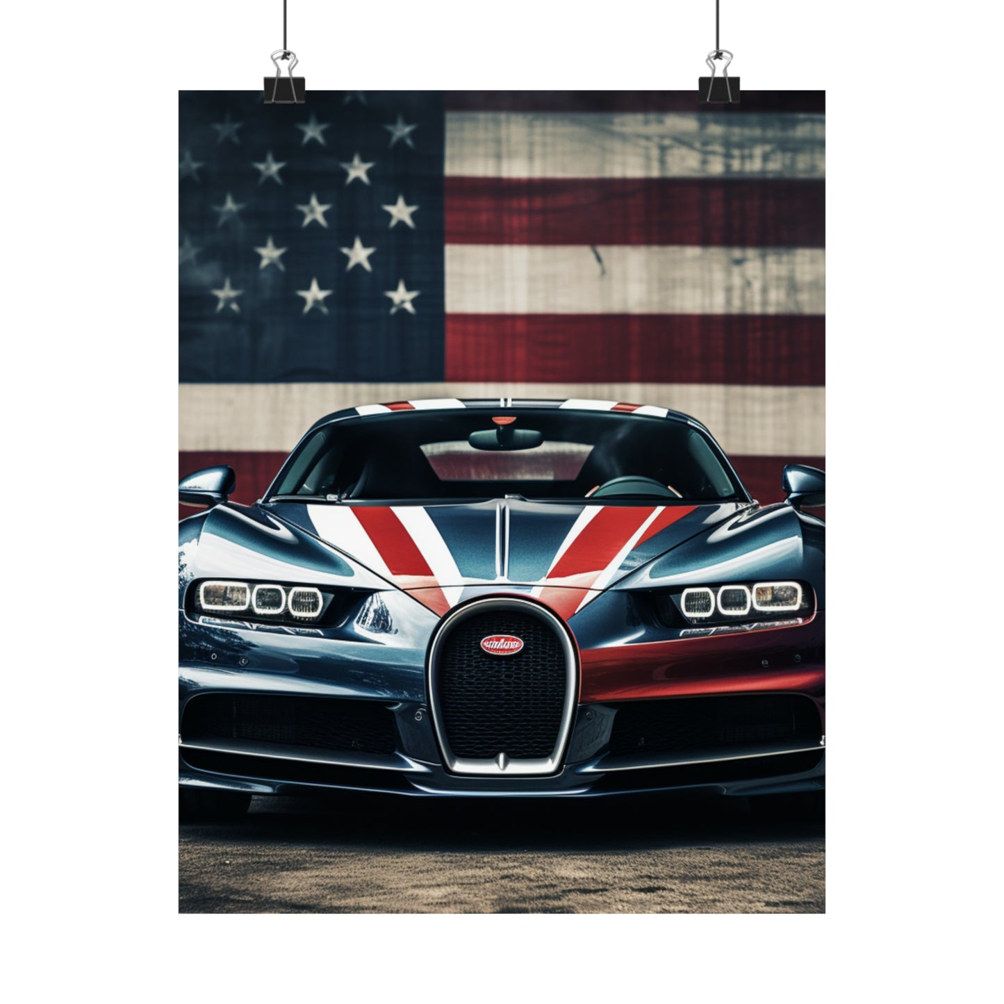 Premium Matte Vertical Posters Bugatti Flag 2