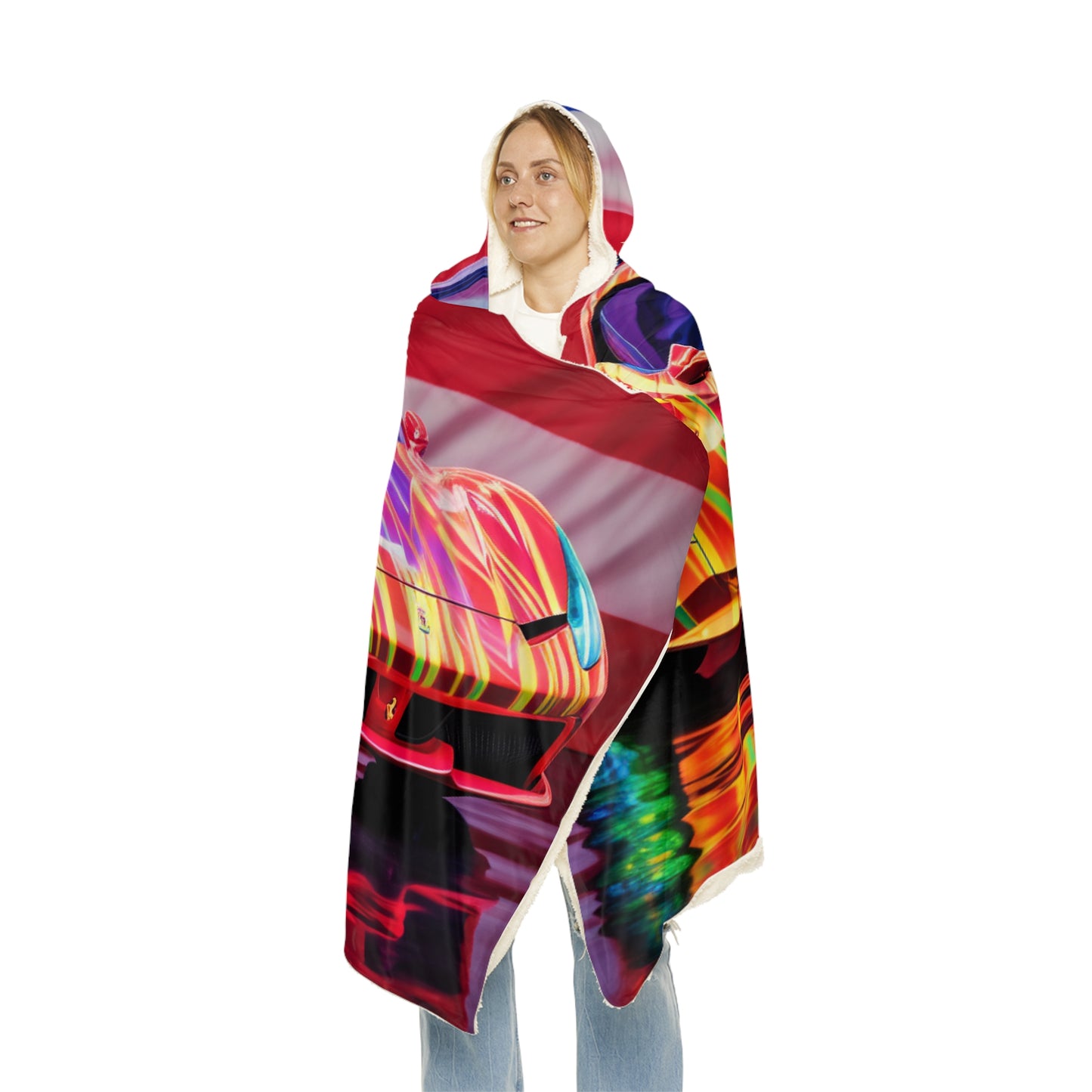 Snuggle Hooded Blanket Hyper Colorfull Ferrari 4