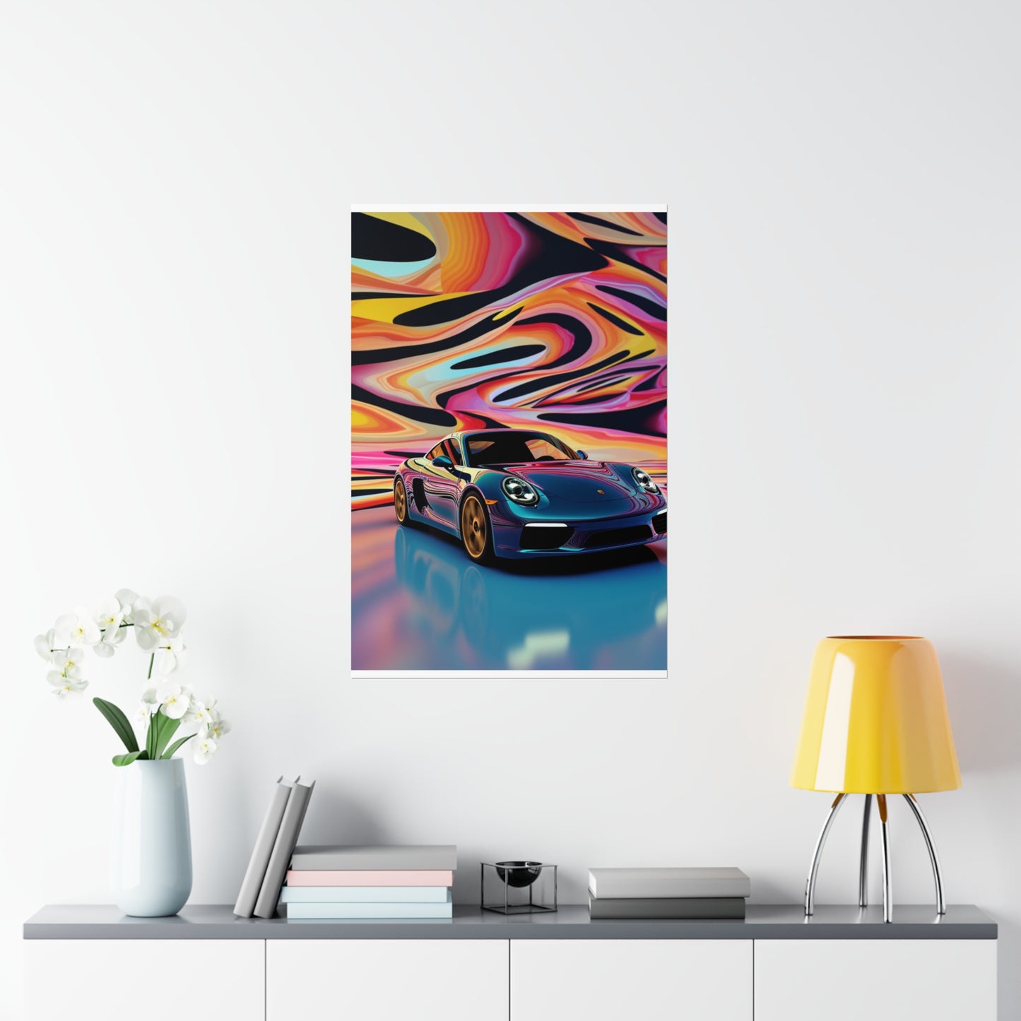 Premium Matte Vertical Posters Porsche Water Fusion 2