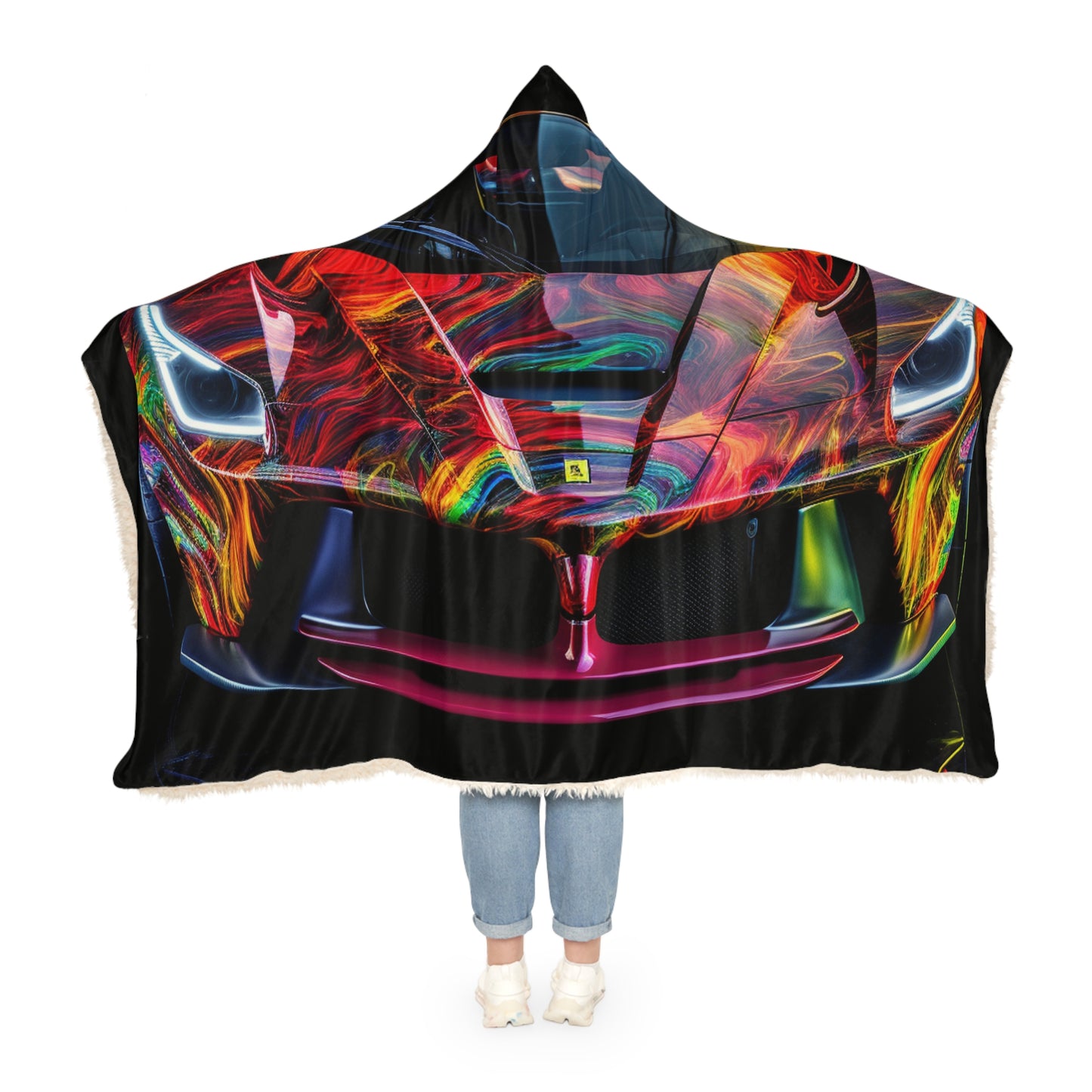Snuggle Hooded Blanket Ferrari Neon 3