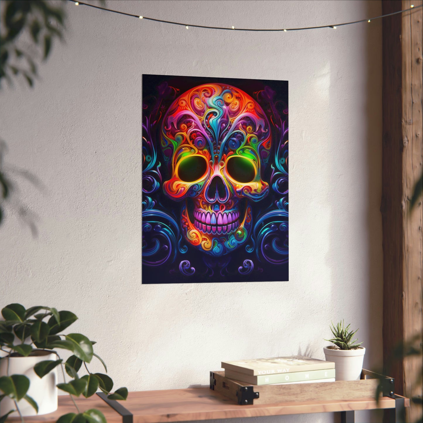 Premium Matte Vertical Posters Macro Skull Color 2