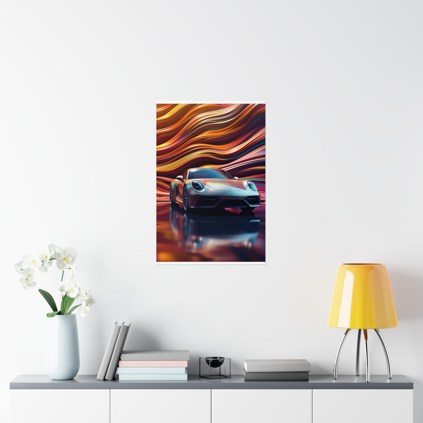 Premium Matte Vertical Posters Porsche Water Fusion 1