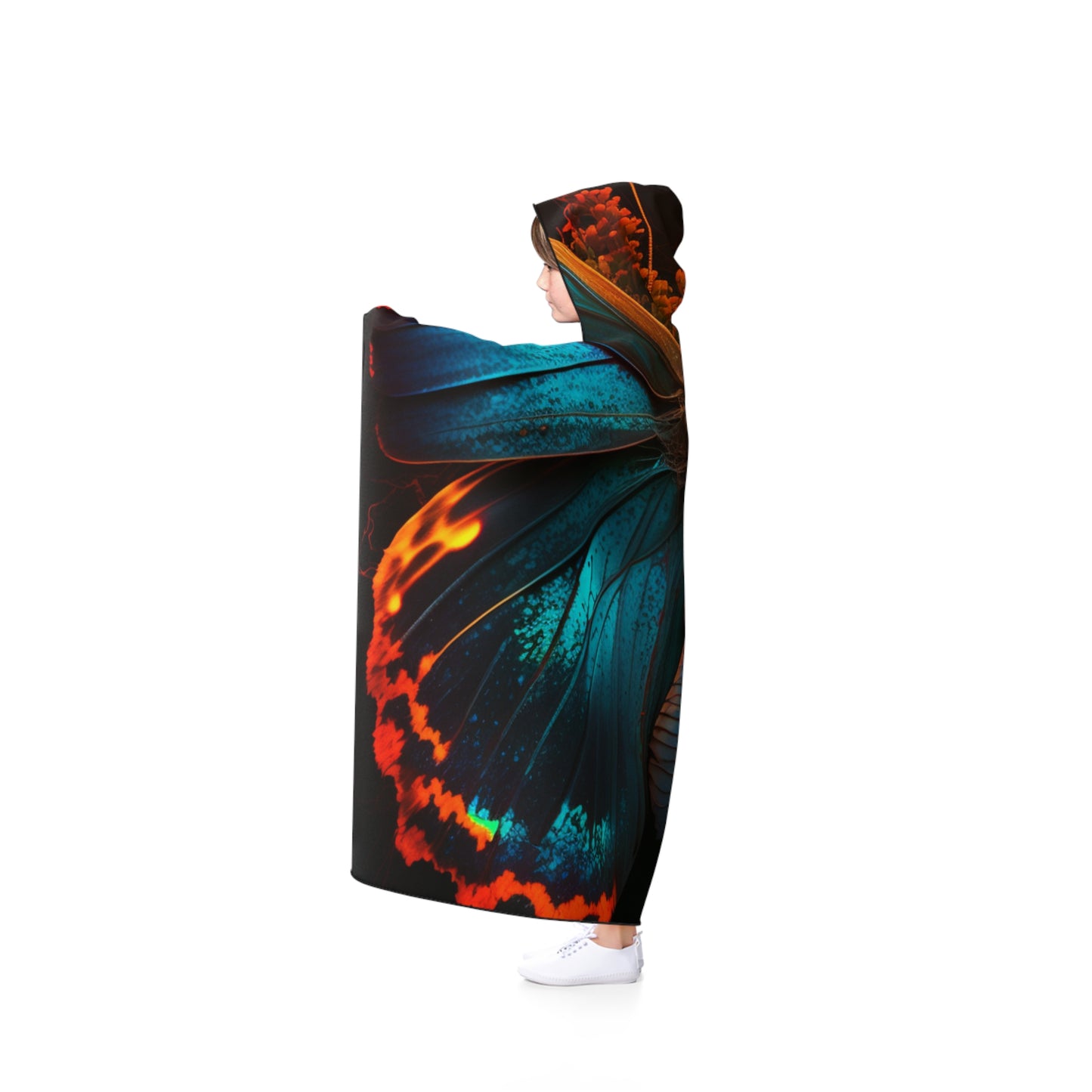 Hooded Blanket Neon Butterfly Flair 3
