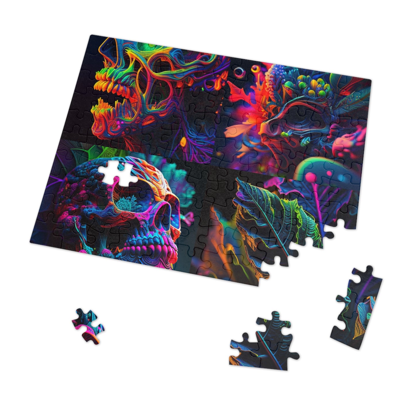 Jigsaw Puzzle (30, 110, 252, 500,1000-Piece) Florescent Skull Death 5