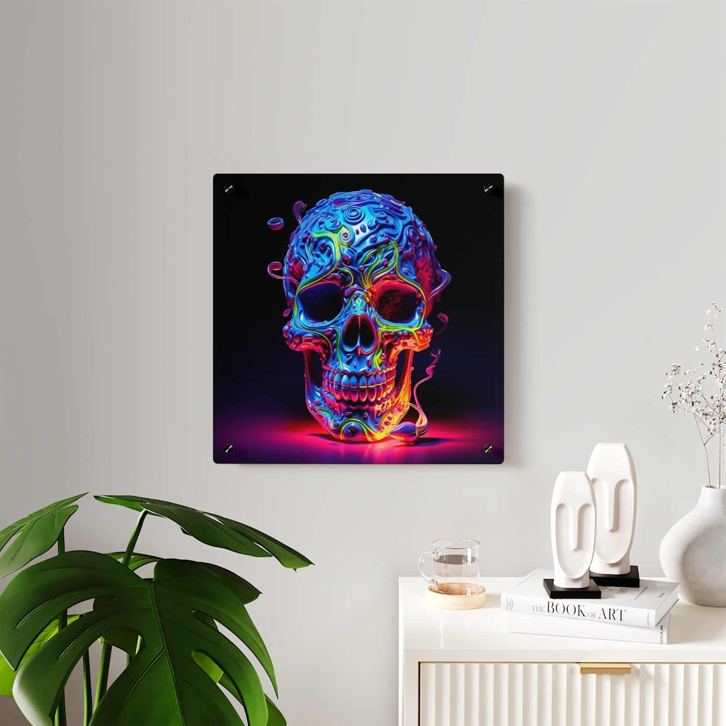 Acrylic Wall Art Panels Macro Skull Color 3