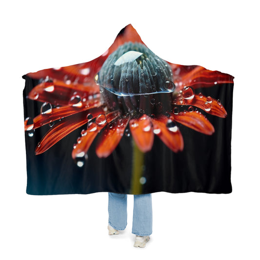 Snuggle Hooded Blanket Water drop Macro Flower 1