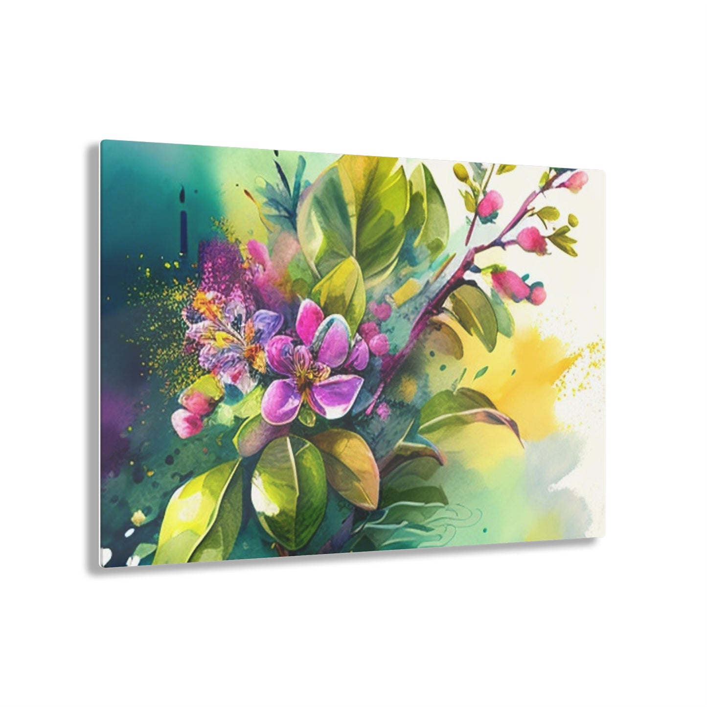 Acrylic Prints Mother Nature Bright Spring Colors Realistic Watercolor 1