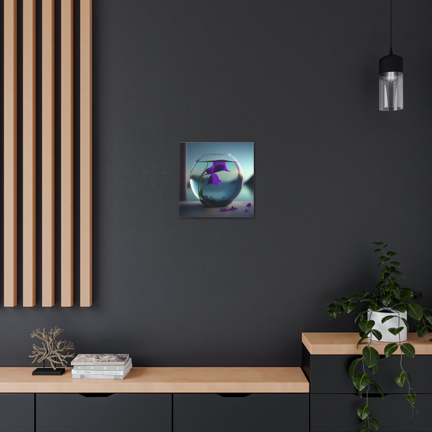 Canvas Gallery Wraps Purple Sweet pea in a vase 2