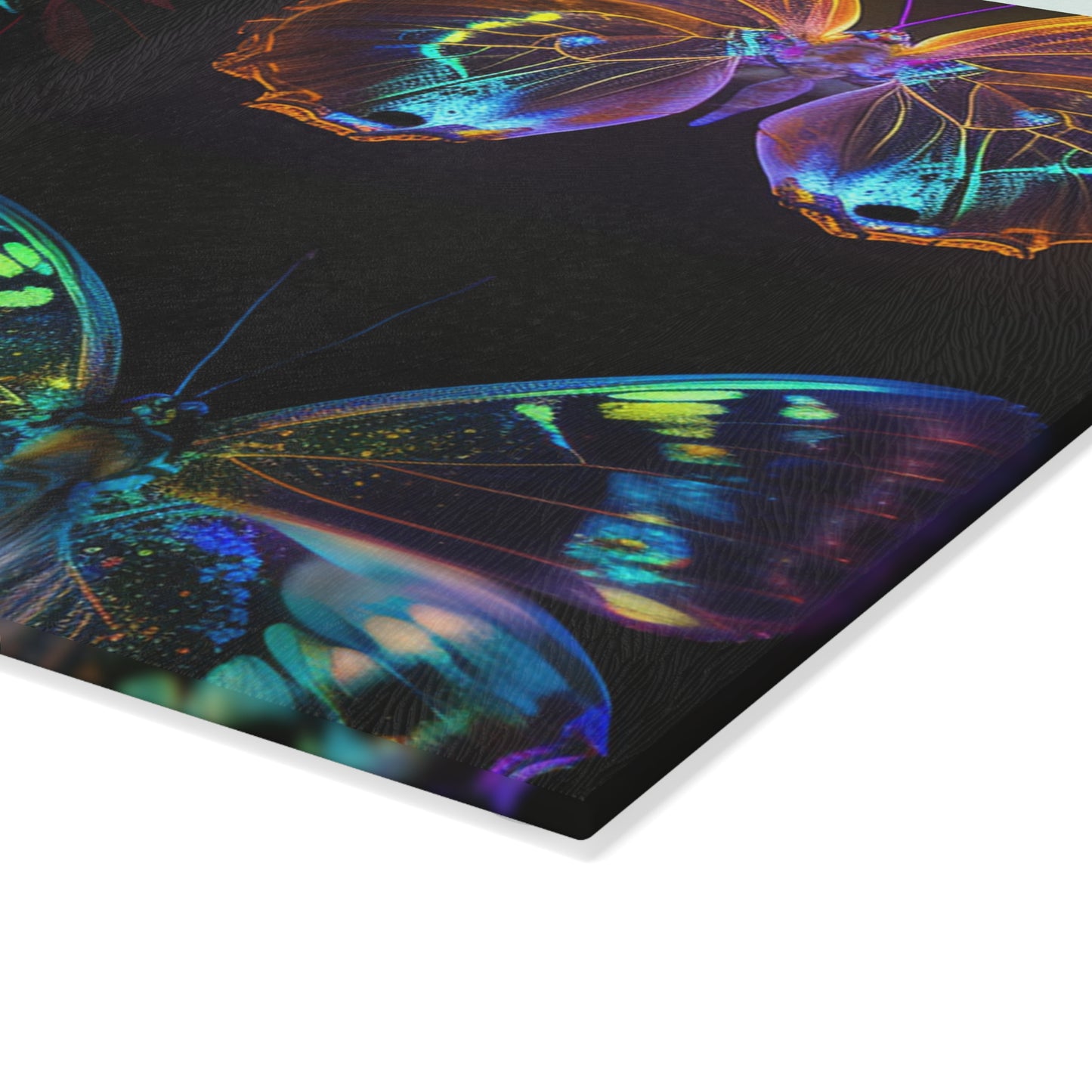 Glass Cutting Board Neon Butterfly Flair 5