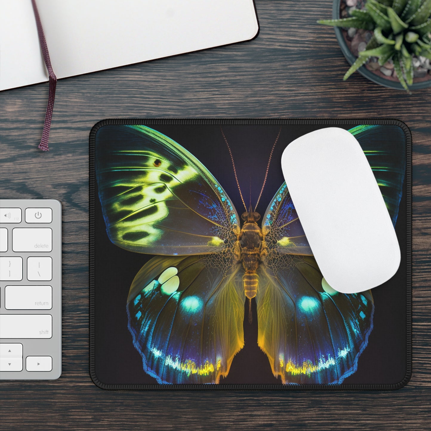 Gaming Mouse Pad  Neon Hue Butterfly 1