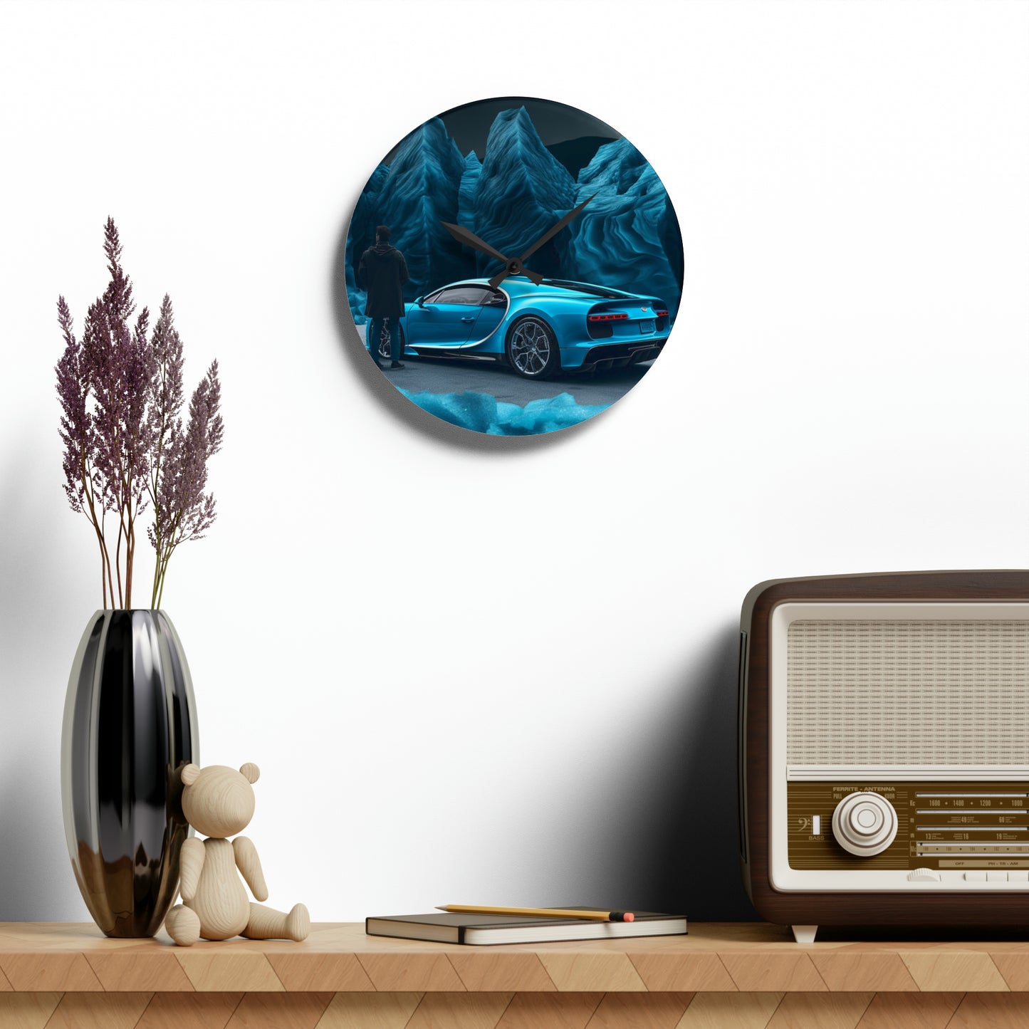 Acrylic Wall Clock Bugatti Real Look 3