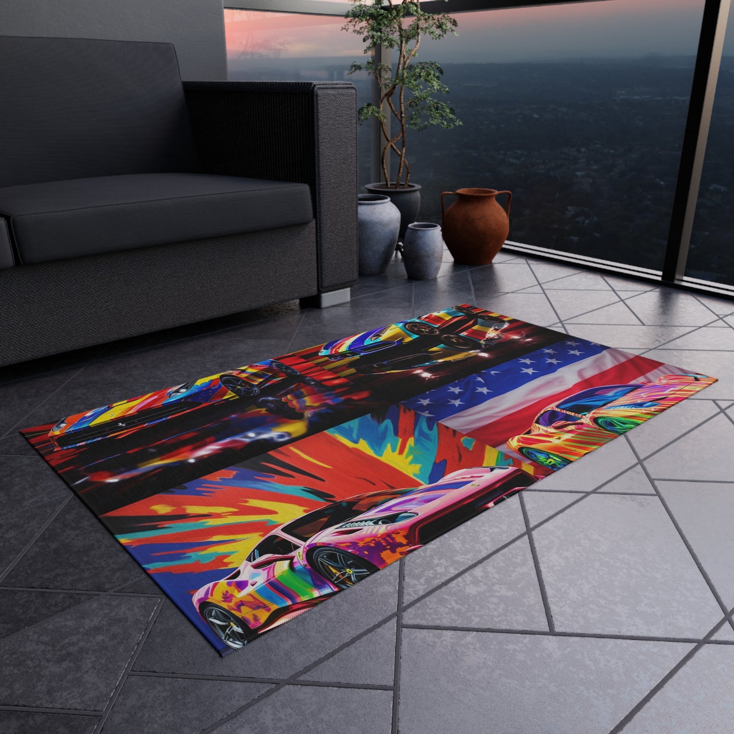 Outdoor Rug  Hyper Colorfull Ferrari 5