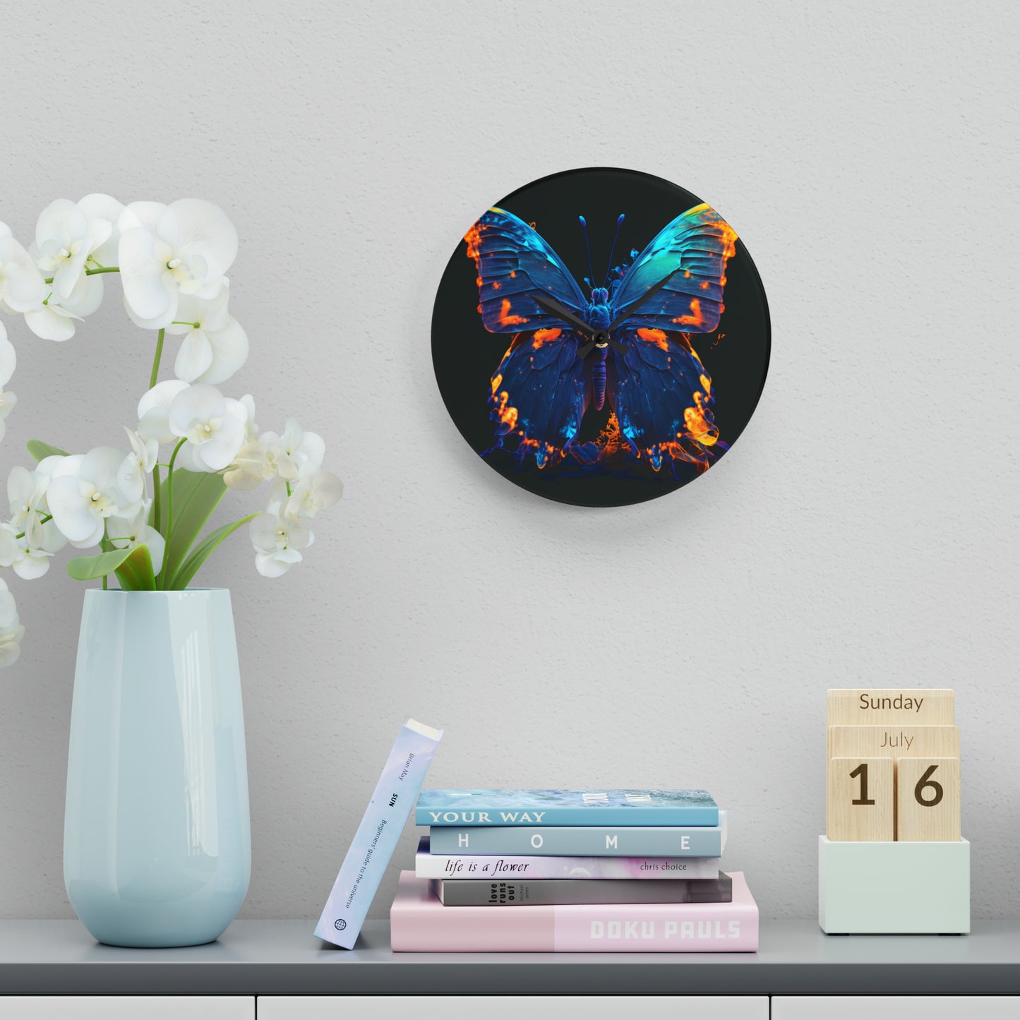 Acrylic Wall Clock Thermal Butterfly 3