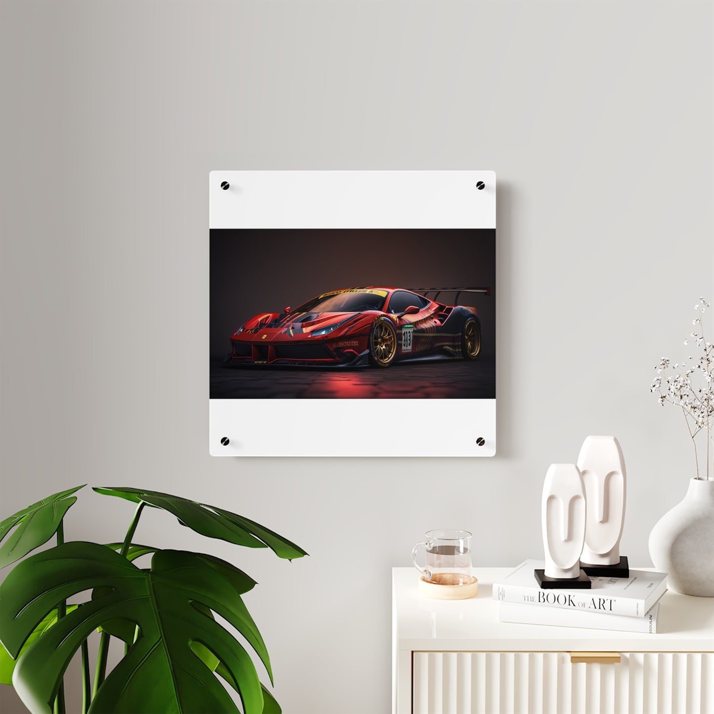 Acrylic Wall Art Panels Ferrari Red 1