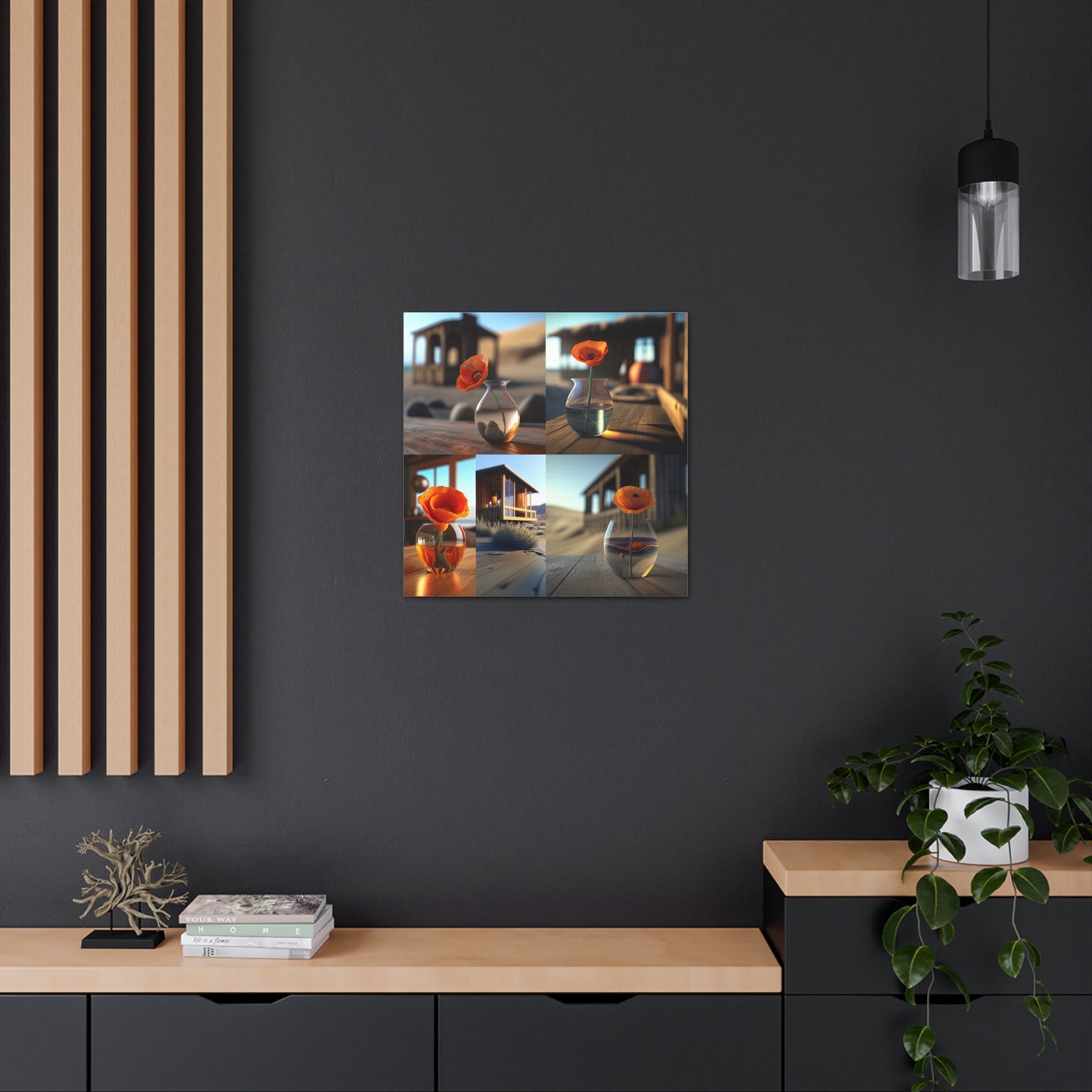 Canvas Gallery Wraps Poppy in a Glass Vase 5
