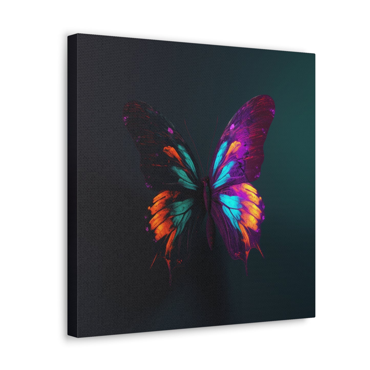 Canvas Gallery Wraps Hyper Colorful Butterfly Purple 2