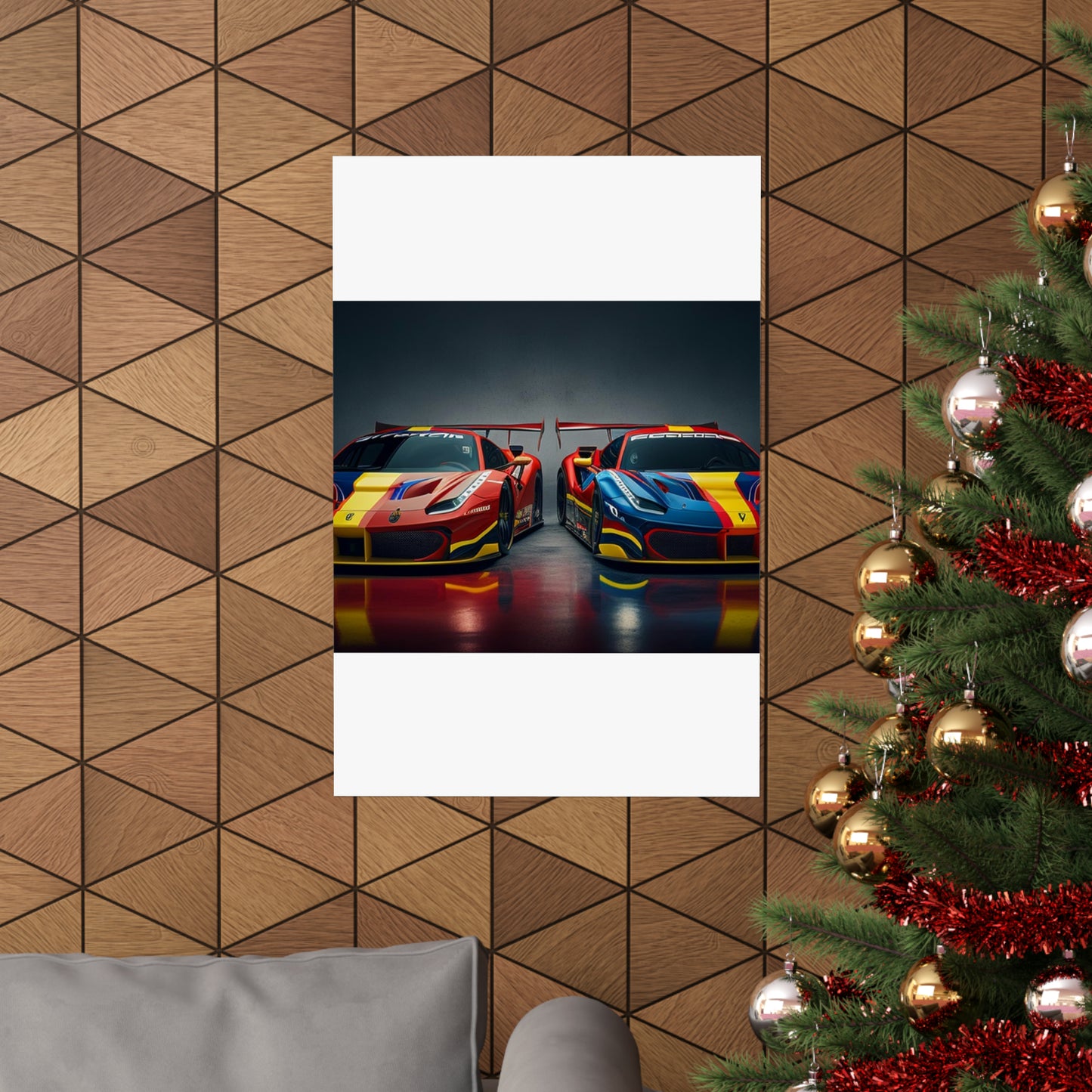 Premium Matte Vertical Posters Ferrari Red Blue 4