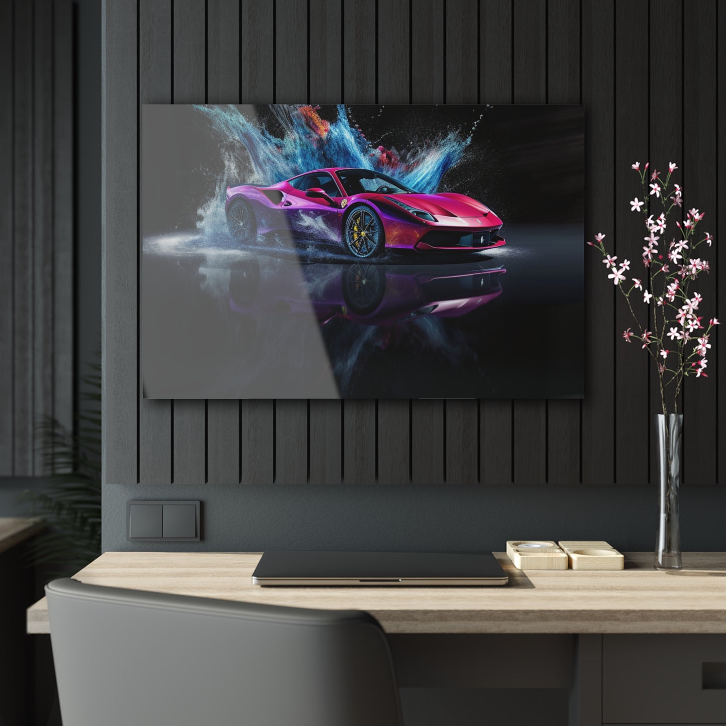 Acrylic Prints Ferrari Water Splash 4