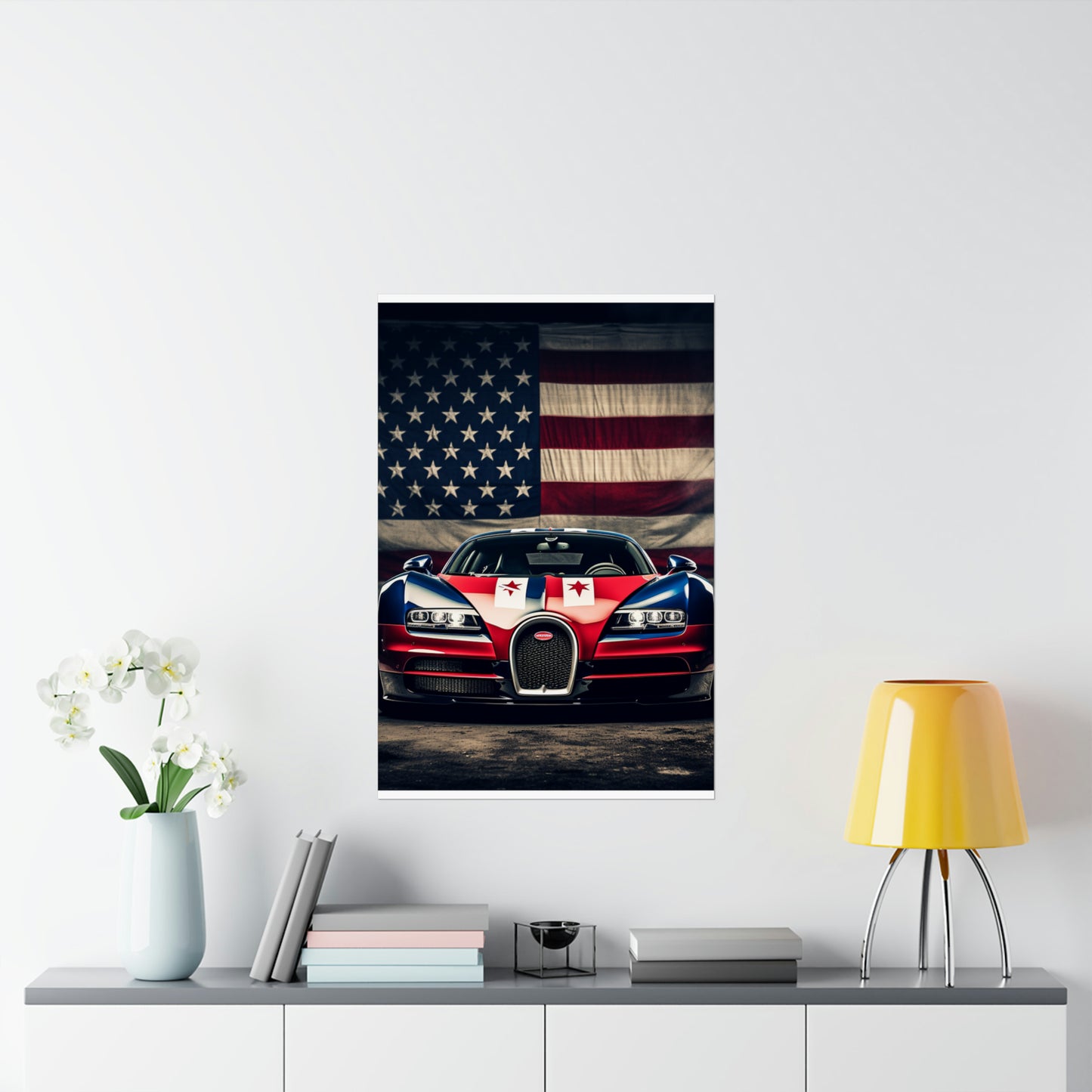 Premium Matte Vertical Posters Bugatti American Flag 3