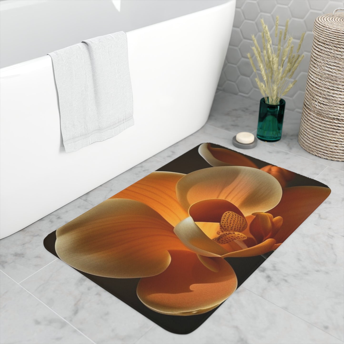 Memory Foam Bath Mat Orange Orchid 4