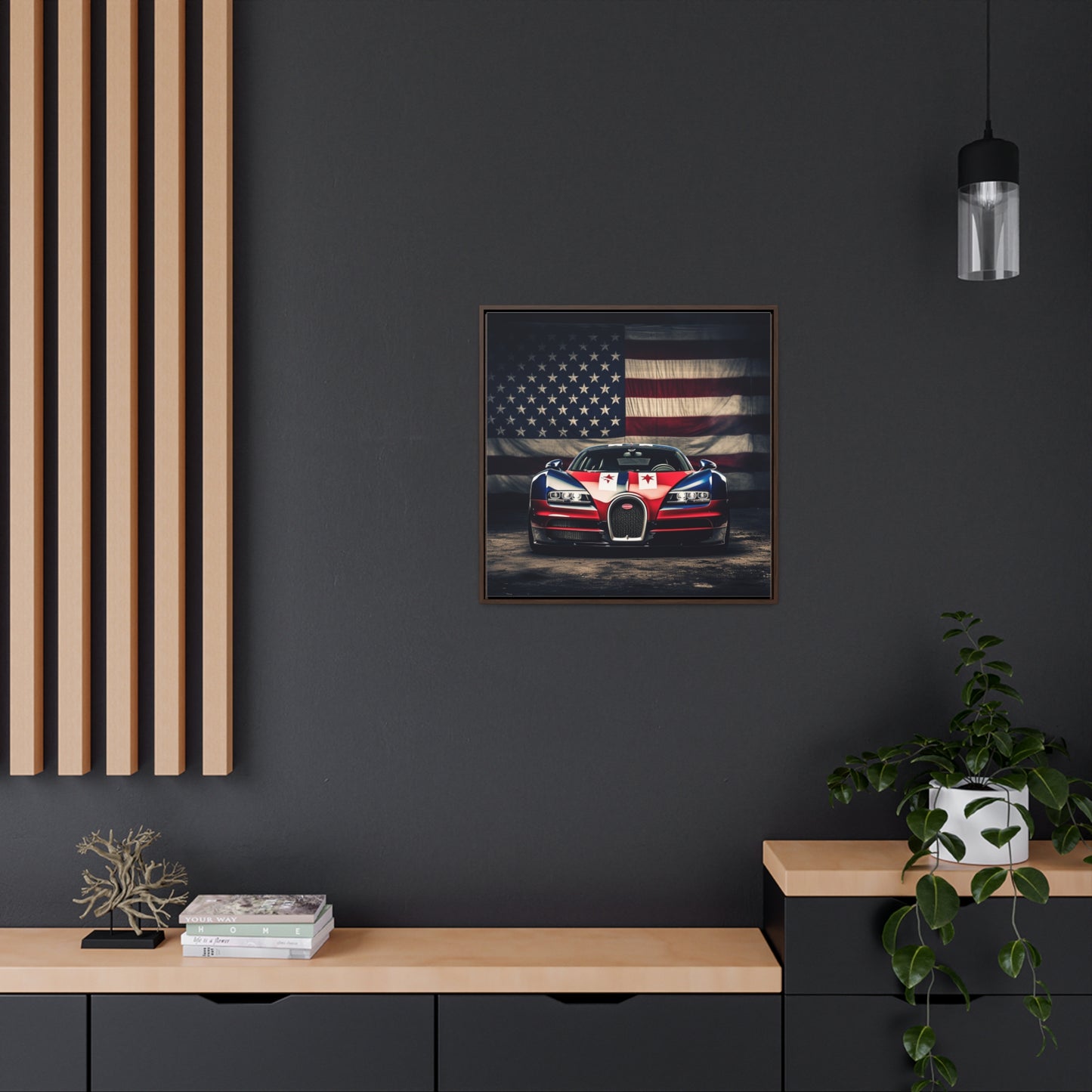 Gallery Canvas Wraps, Square Frame Bugatti American Flag 3