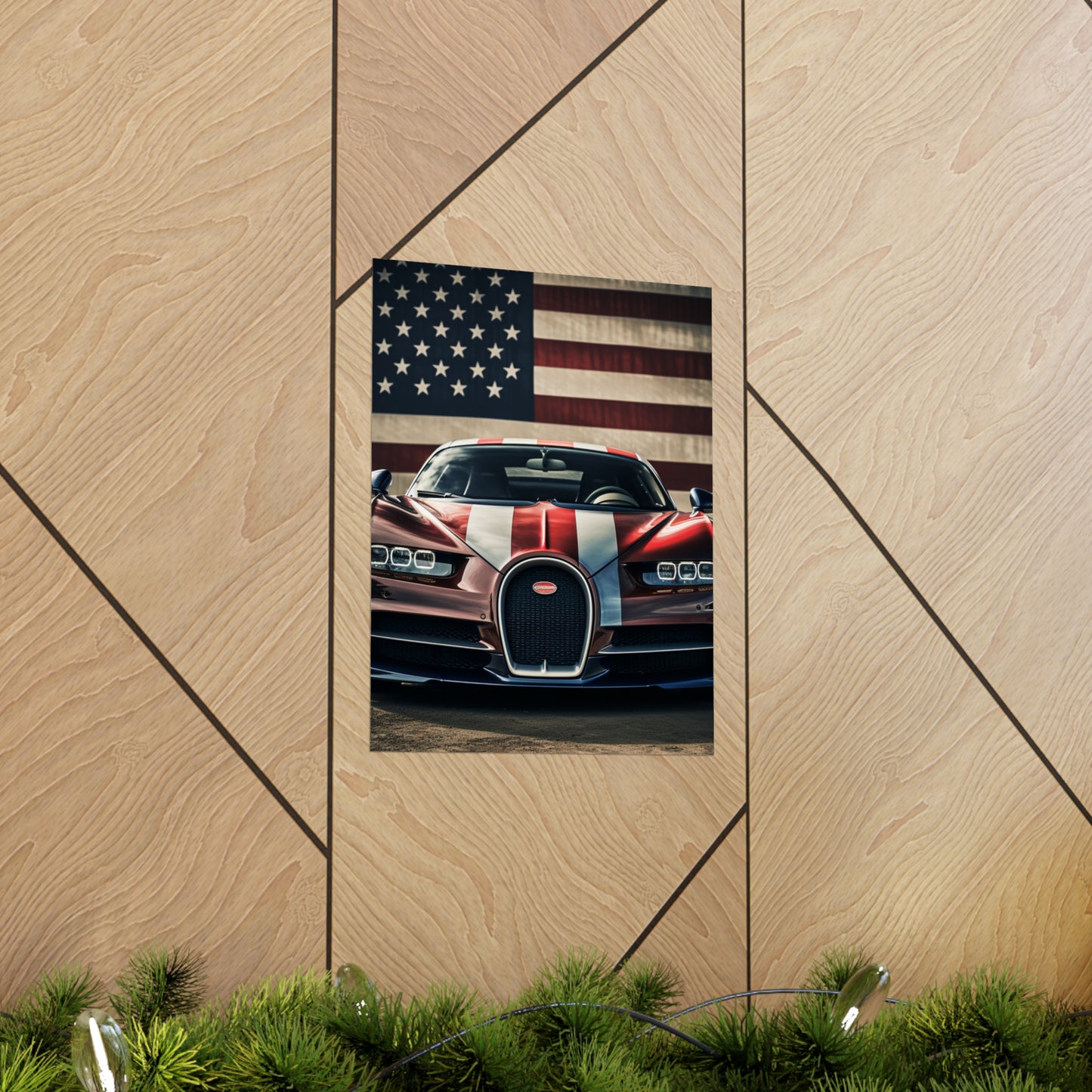 Premium Matte Vertical Posters Bugatti Flag 1