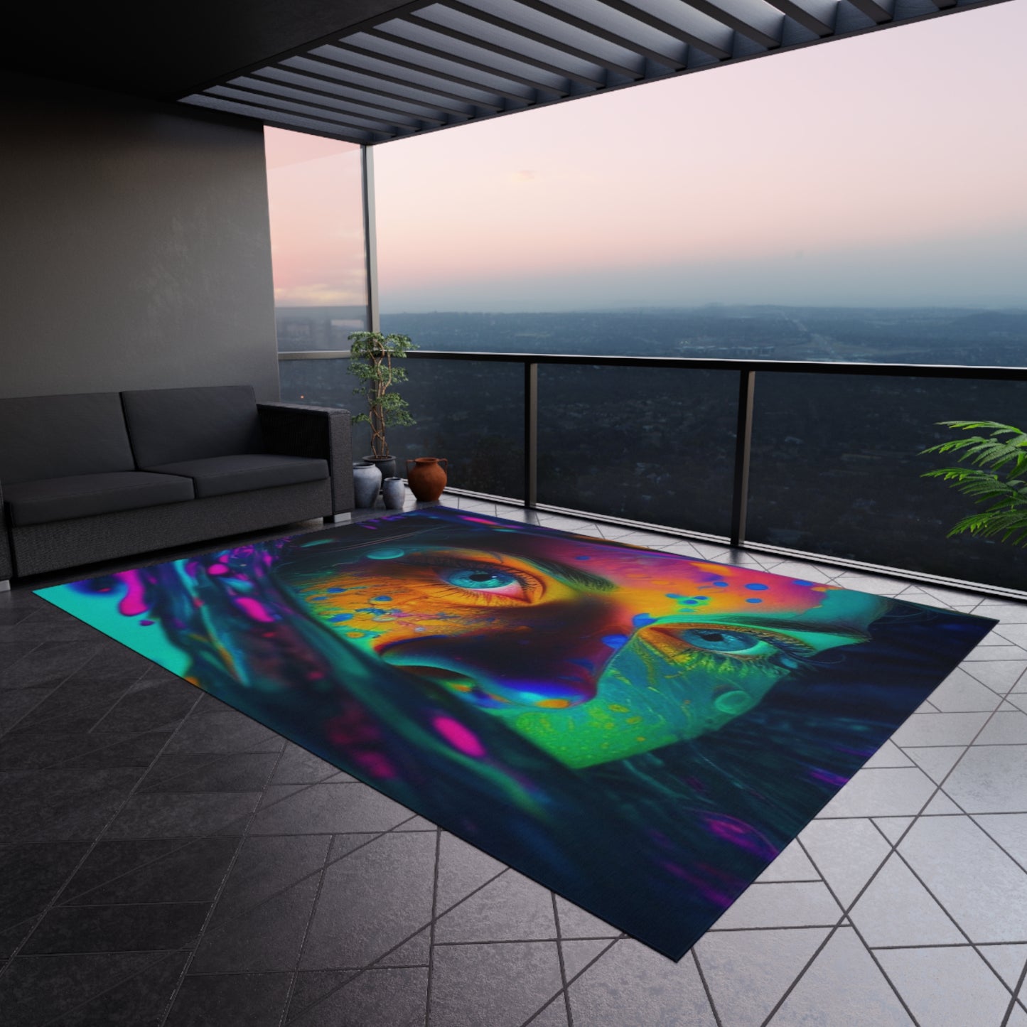 Outdoor Rug  Florescent Glow 3