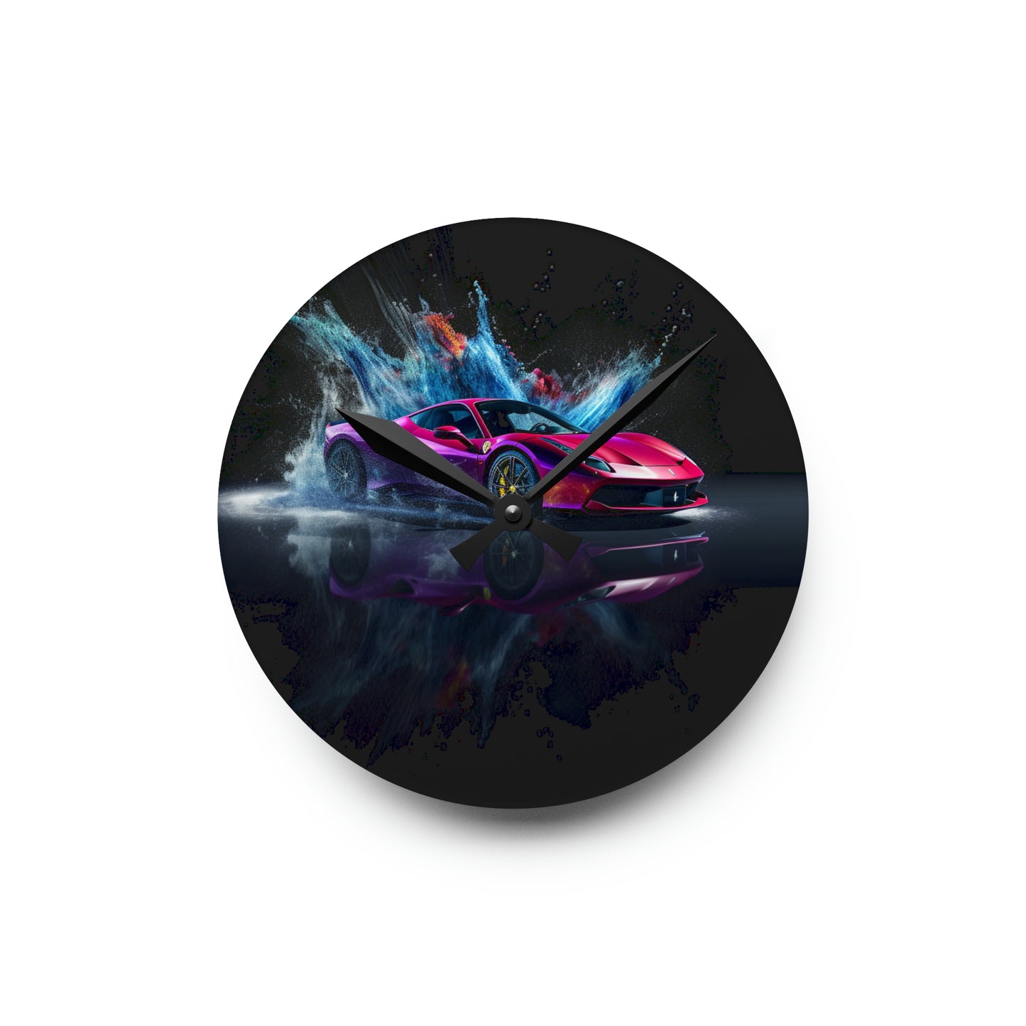 Acrylic Wall Clock Ferrari Water Splash 4