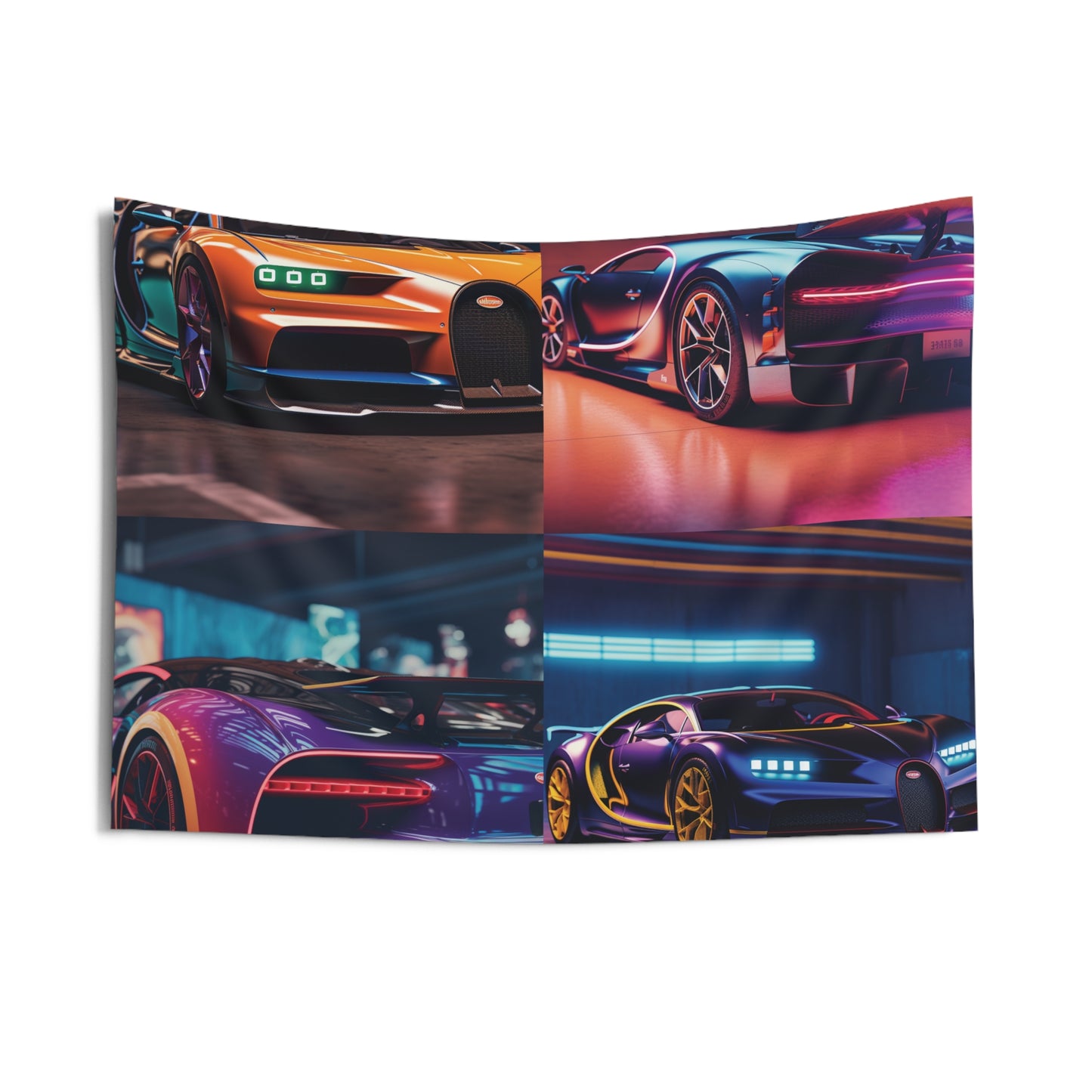 Indoor Wall Tapestries Hyper Bugatti Neon Chiron 5