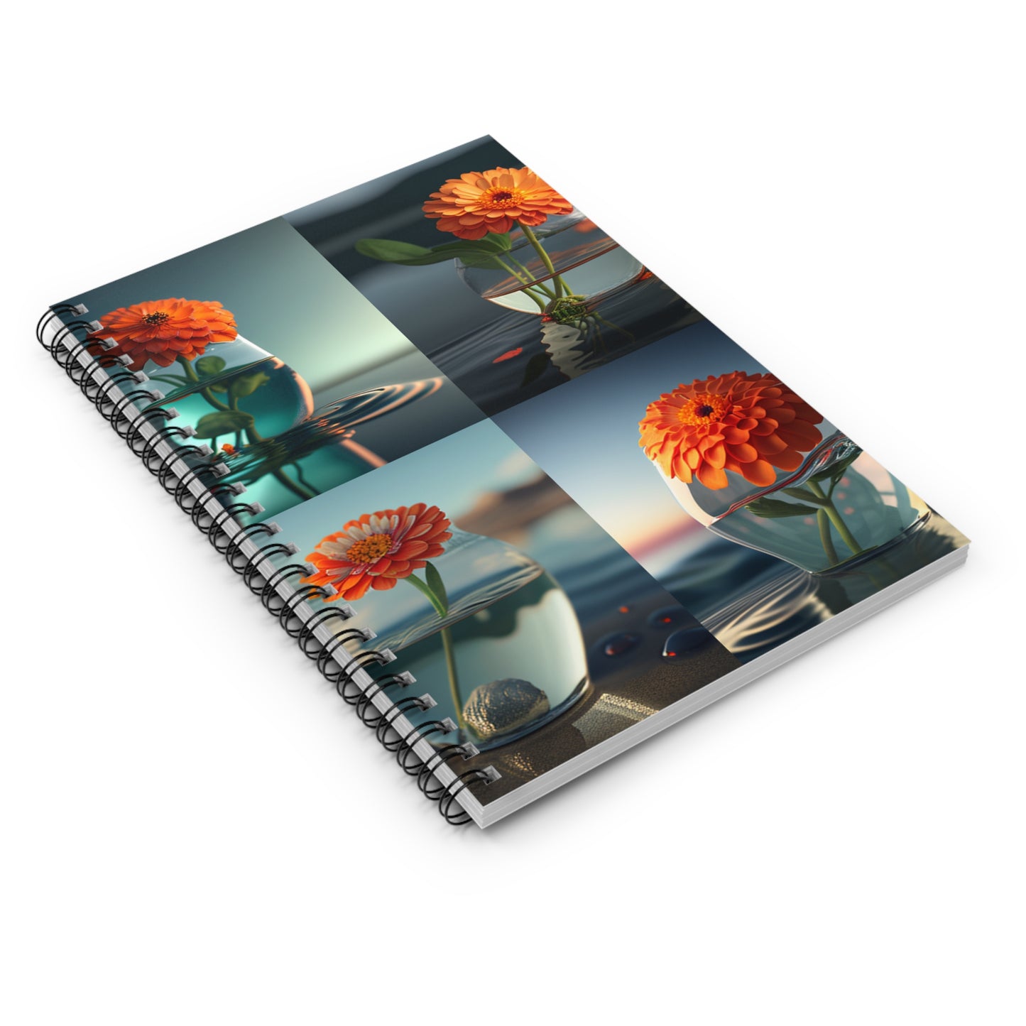 Spiral Notebook - Ruled Line Orange Zinnia 5