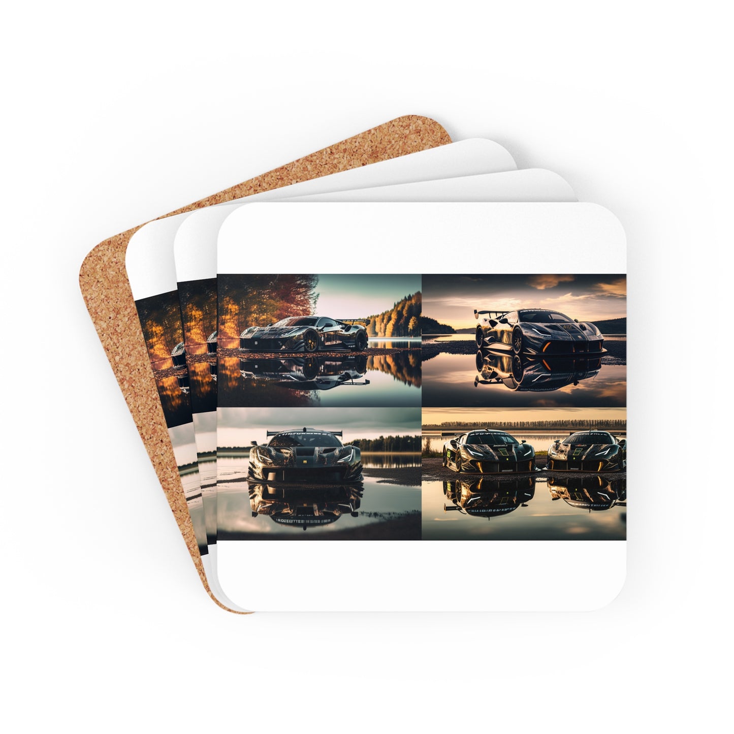 Corkwood Coaster Set Ferrari Lake 5