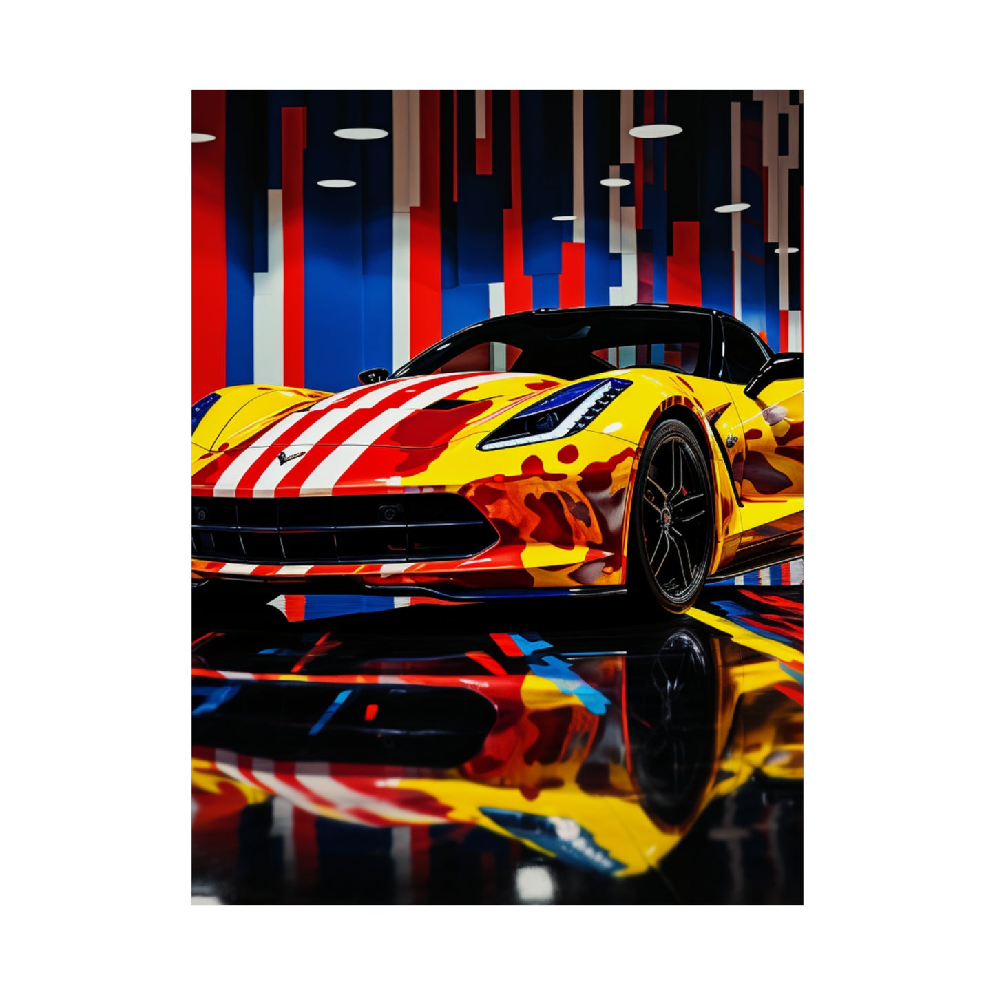 Premium Matte Vertical Posters Macro Flag Ferrari 4