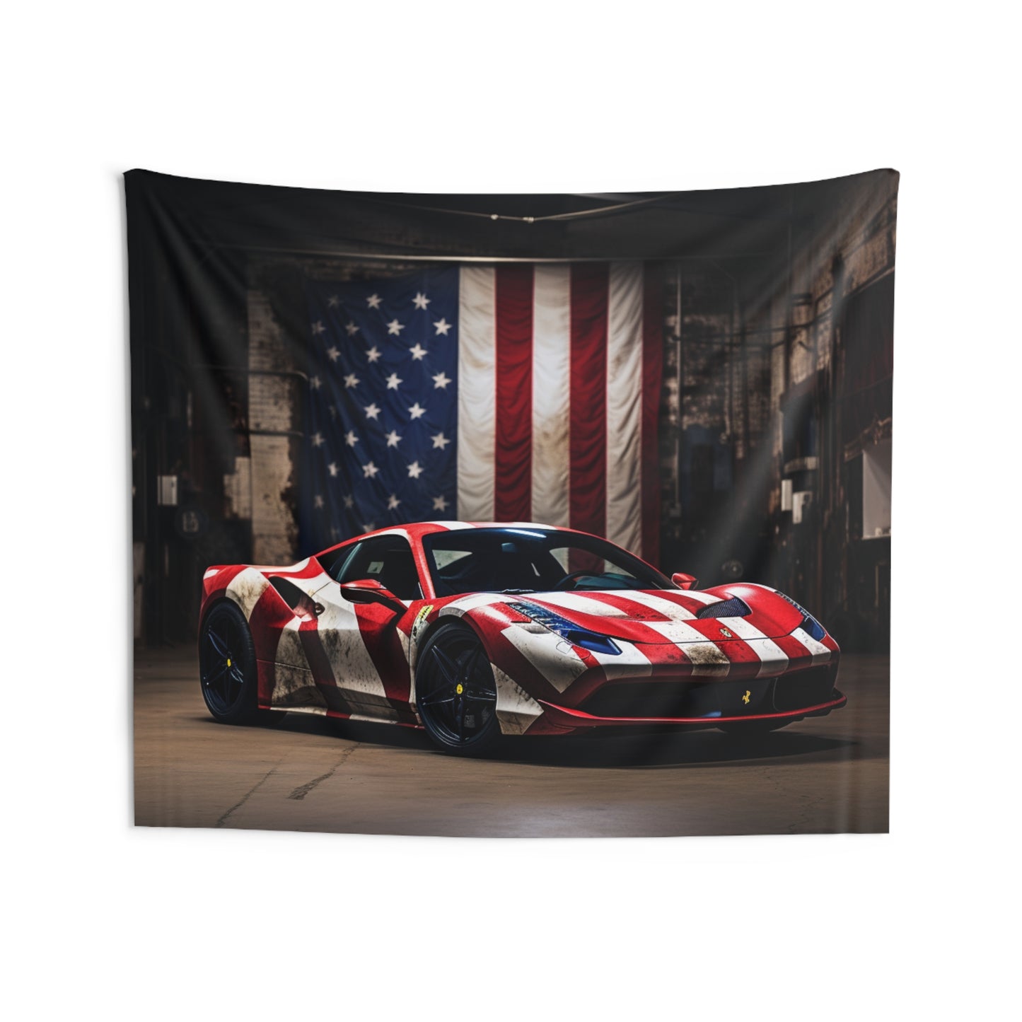 Indoor Wall Tapestries American Flag Farrari 2