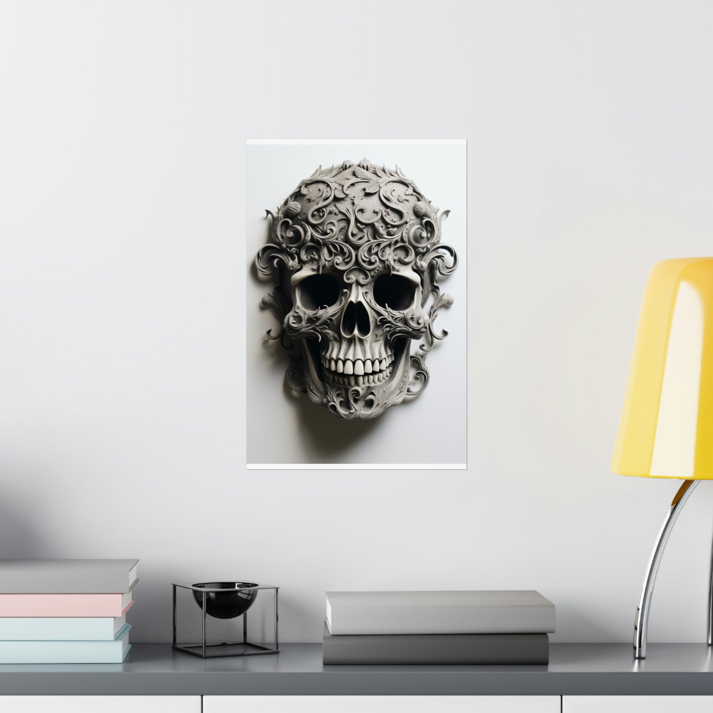 Premium Matte Vertical Posters Skull Treble Clef 2