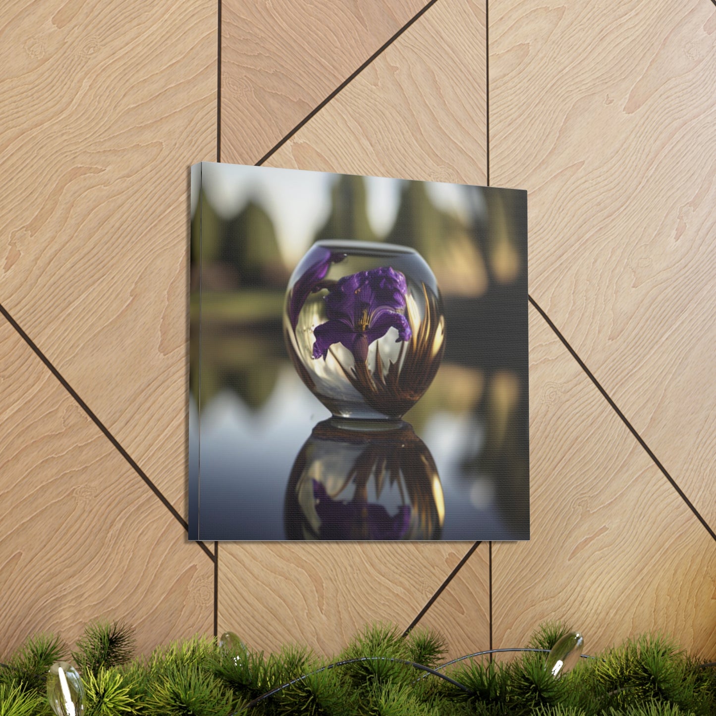 Canvas Gallery Wraps Purple Iris in a vase 2