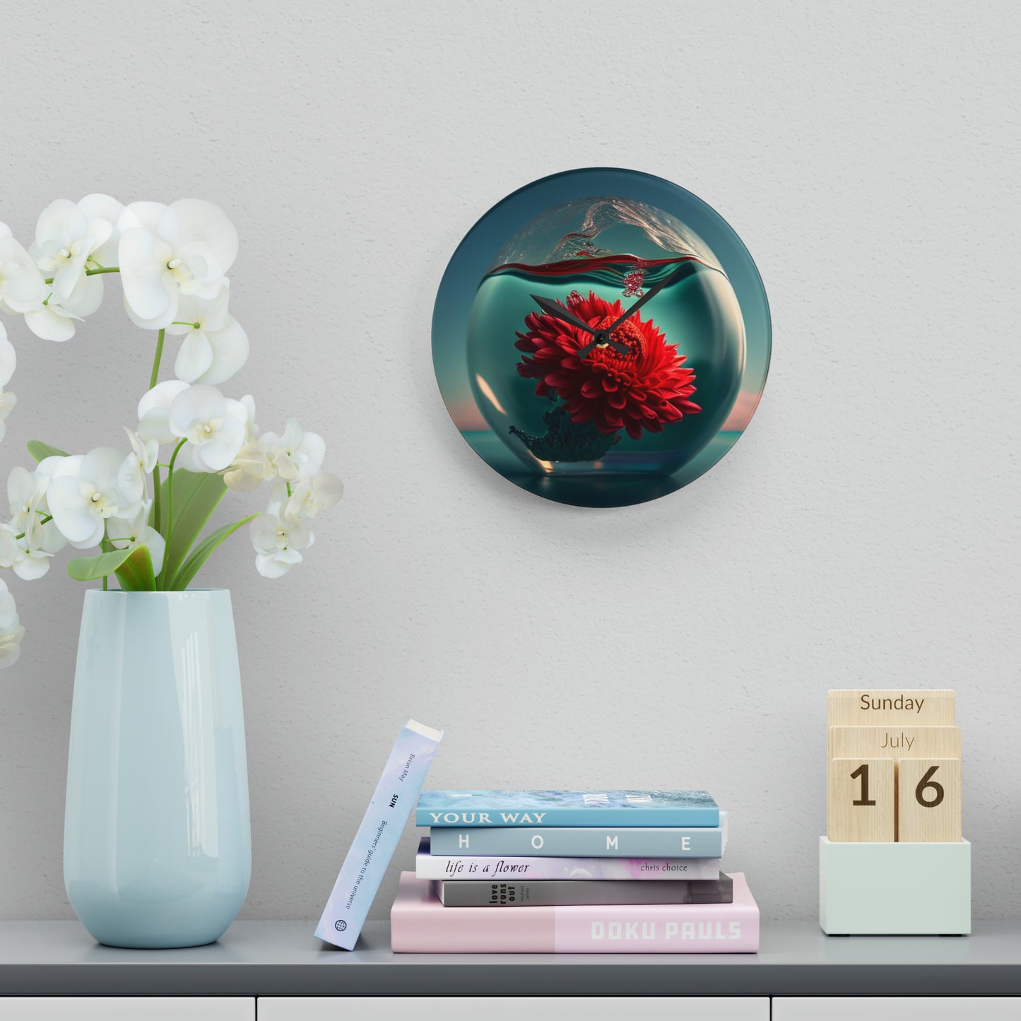 Acrylic Wall Clock Chrysanthemum 4