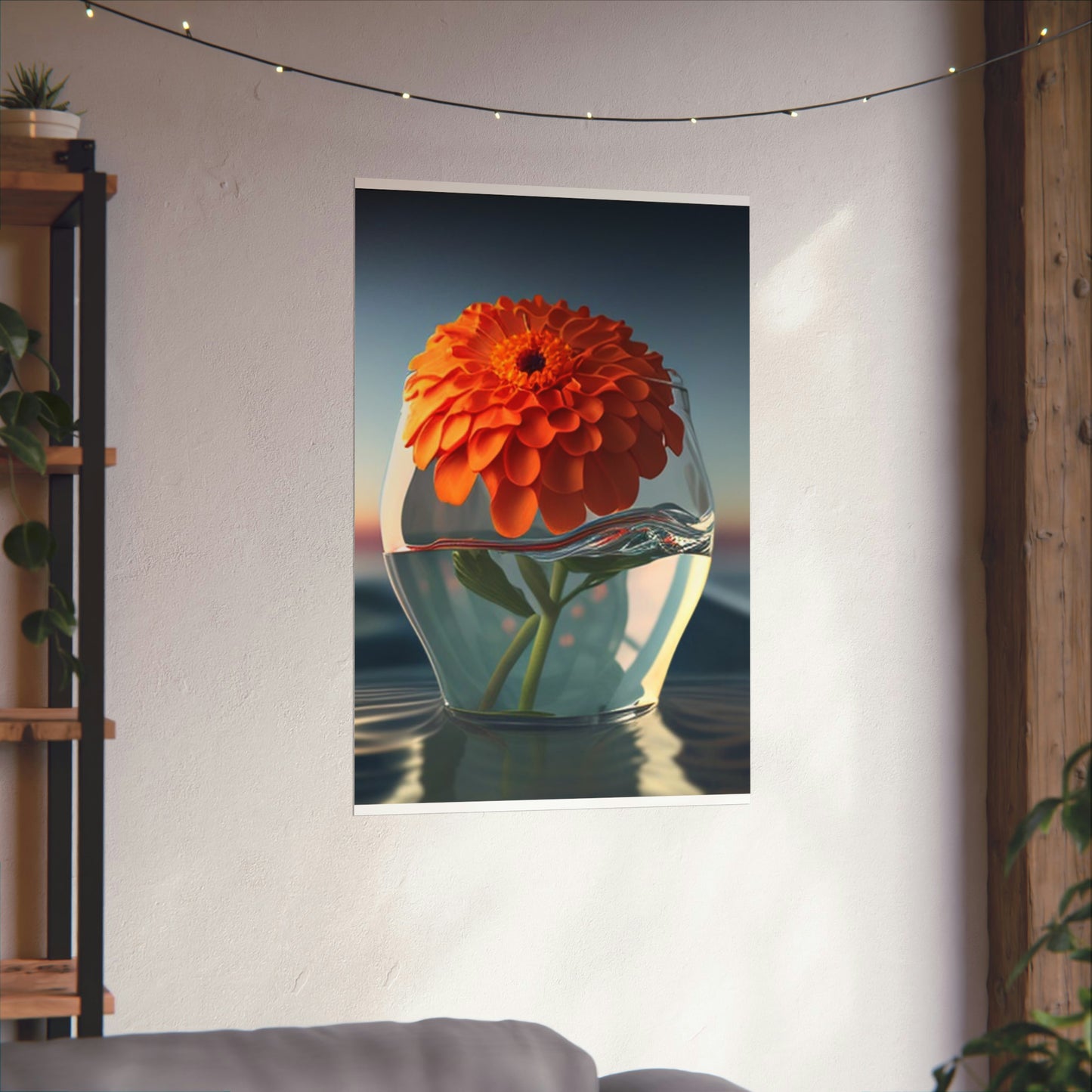 Premium Matte Vertical Posters Orange Zinnia 4