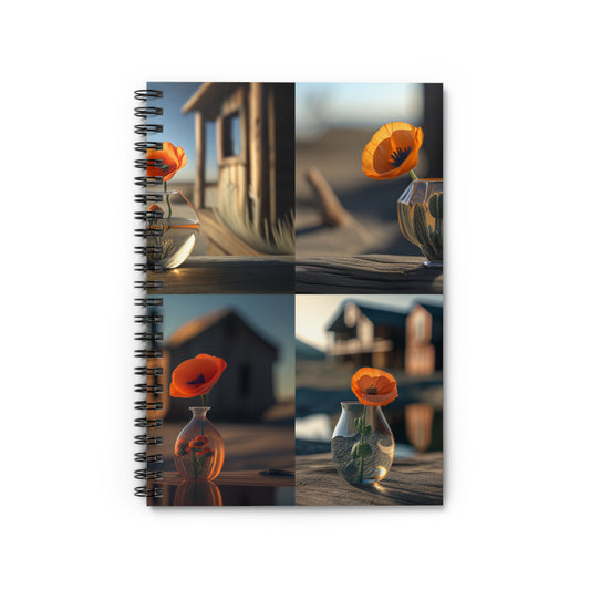 Spiral Notebook - Ruled Line Orange Poppy in a Vase 5
