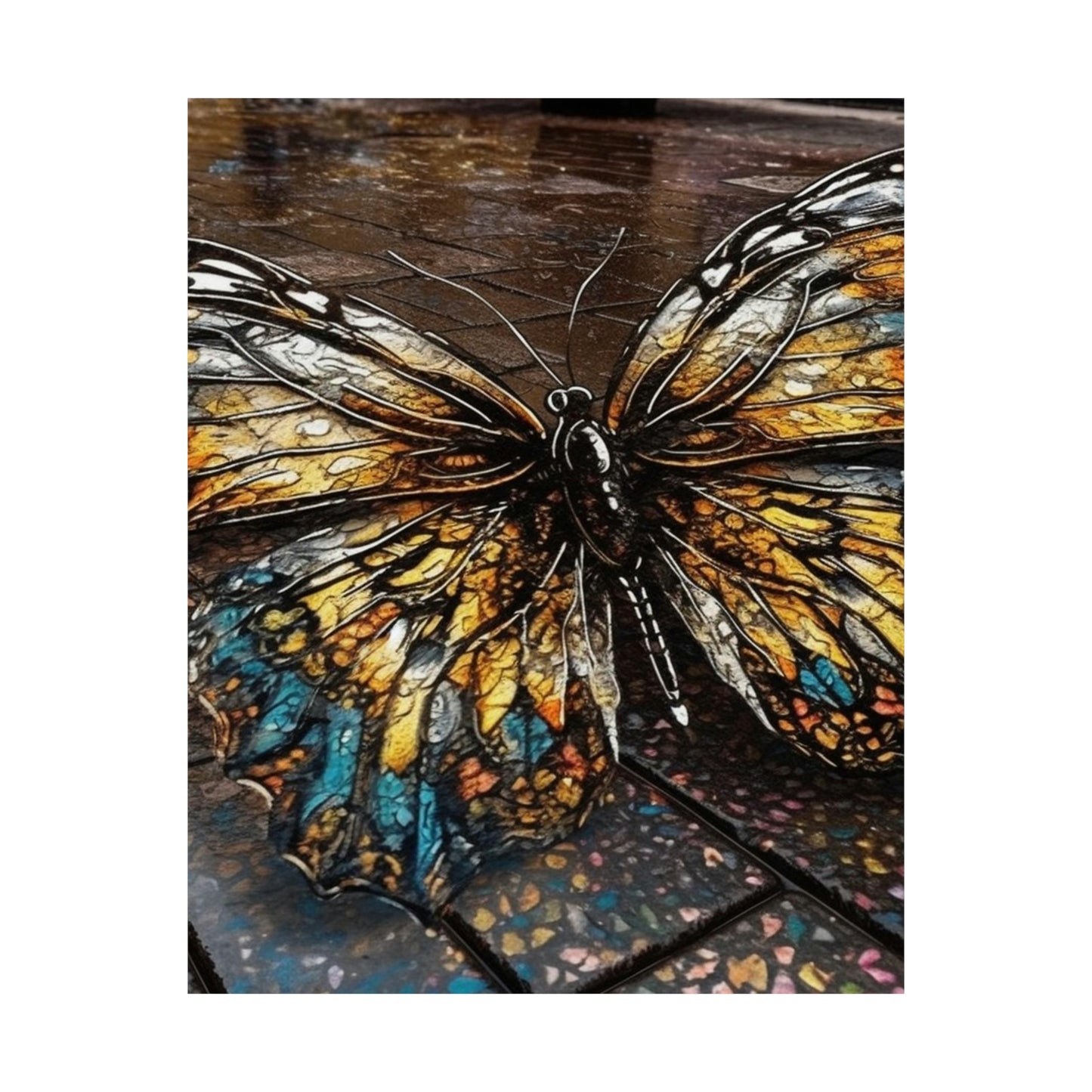 Premium Matte Vertical Posters Water Butterfly Street 1