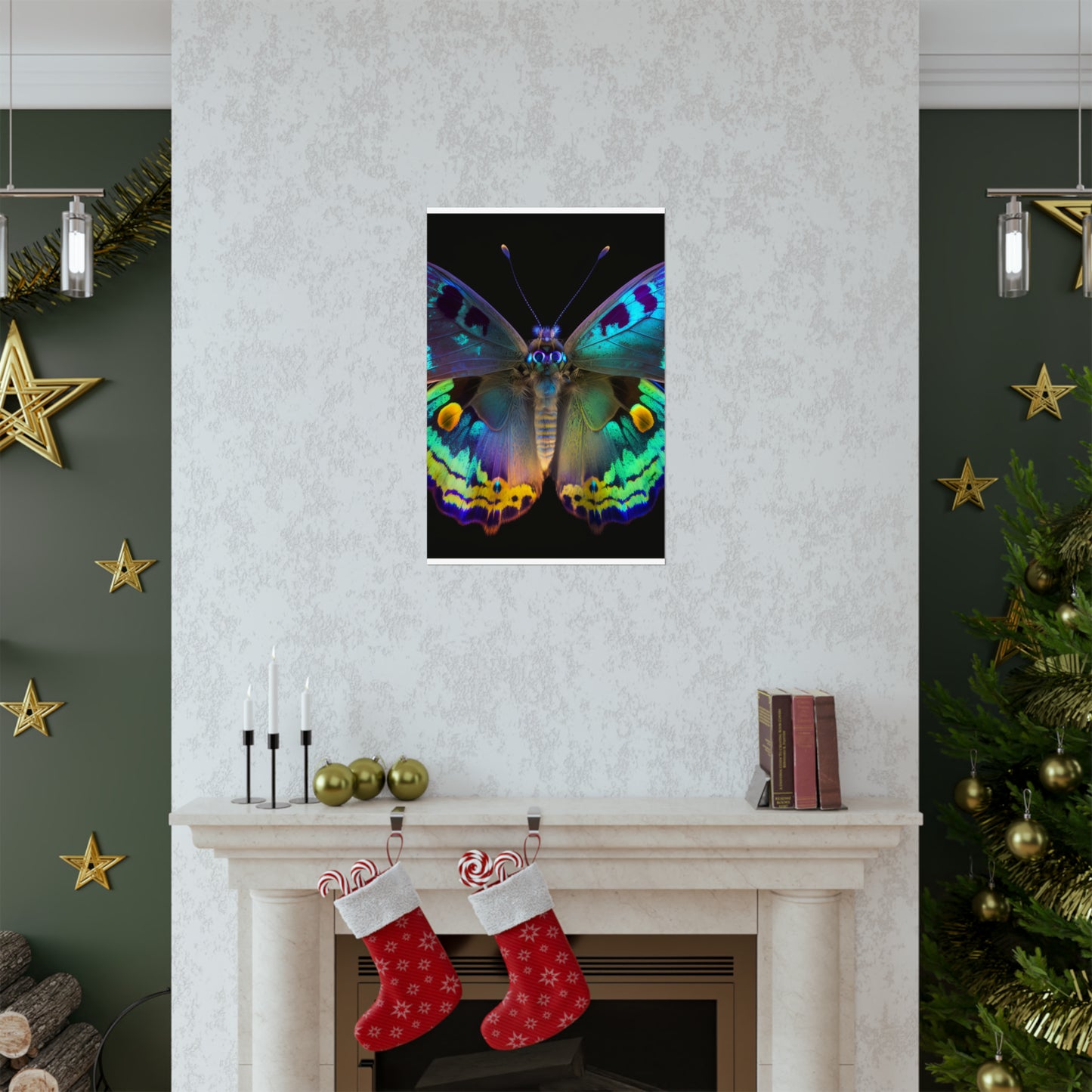 Premium Matte Vertical Posters Neon Hue Butterfly 4