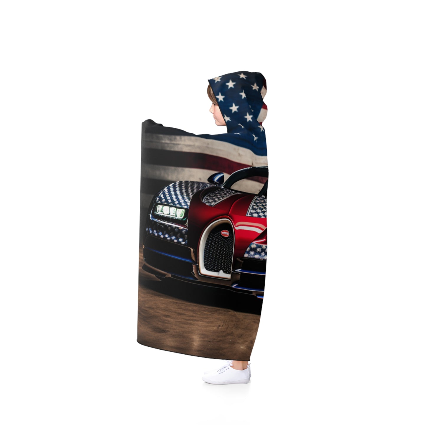 Hooded Blanket Bugatti American Flag 1